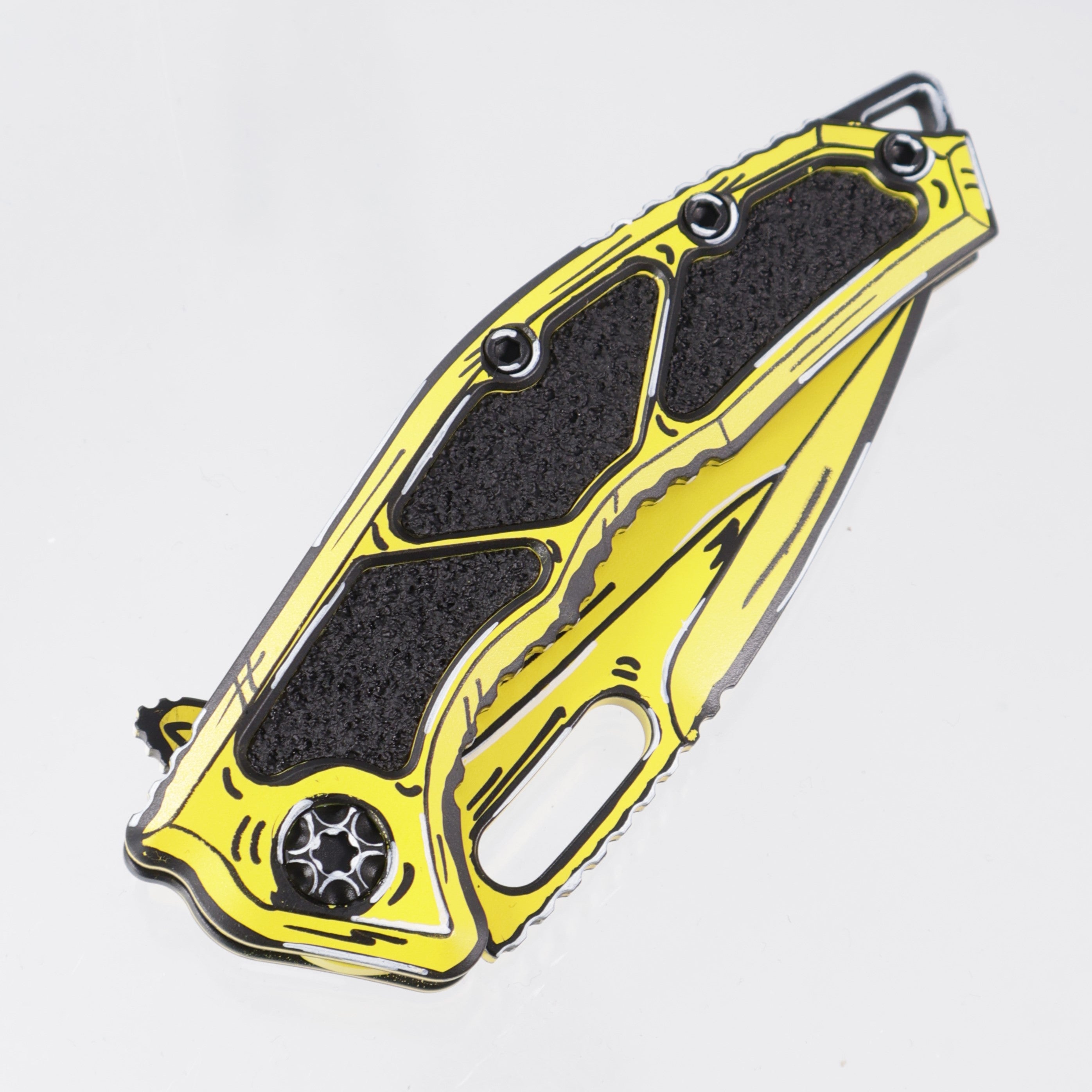 Heretic Medusa V3 Manual Tanto - Yellow Cel-Shade - Cerakote Magnacut - H009-CS-YW