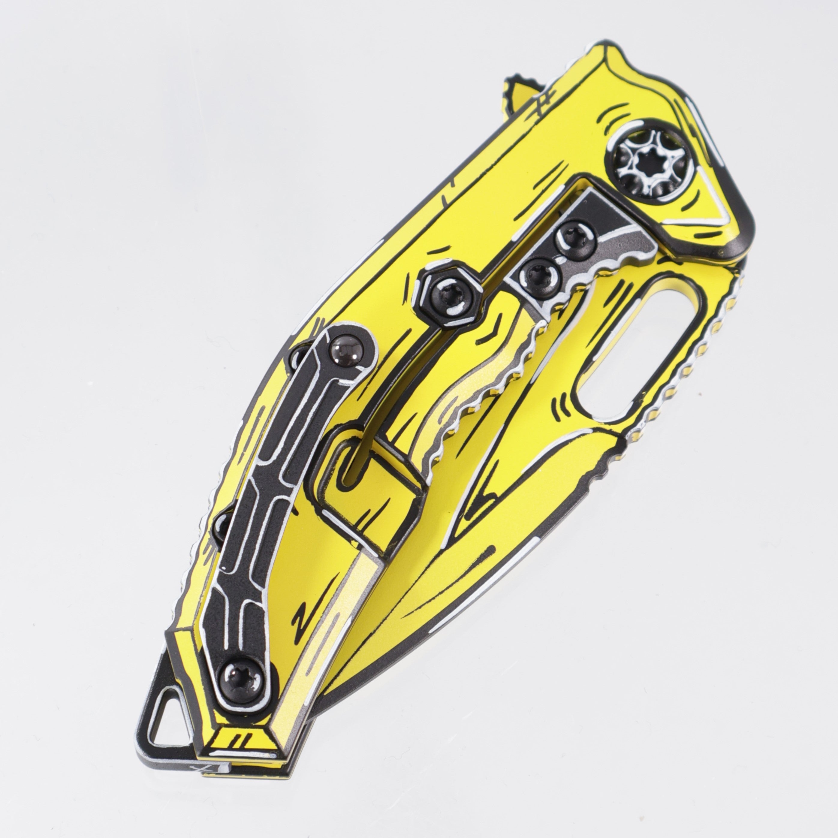 Heretic Medusa V3 Manual Tanto - Yellow Cel-Shade - Cerakote Magnacut - H009-CS-YW