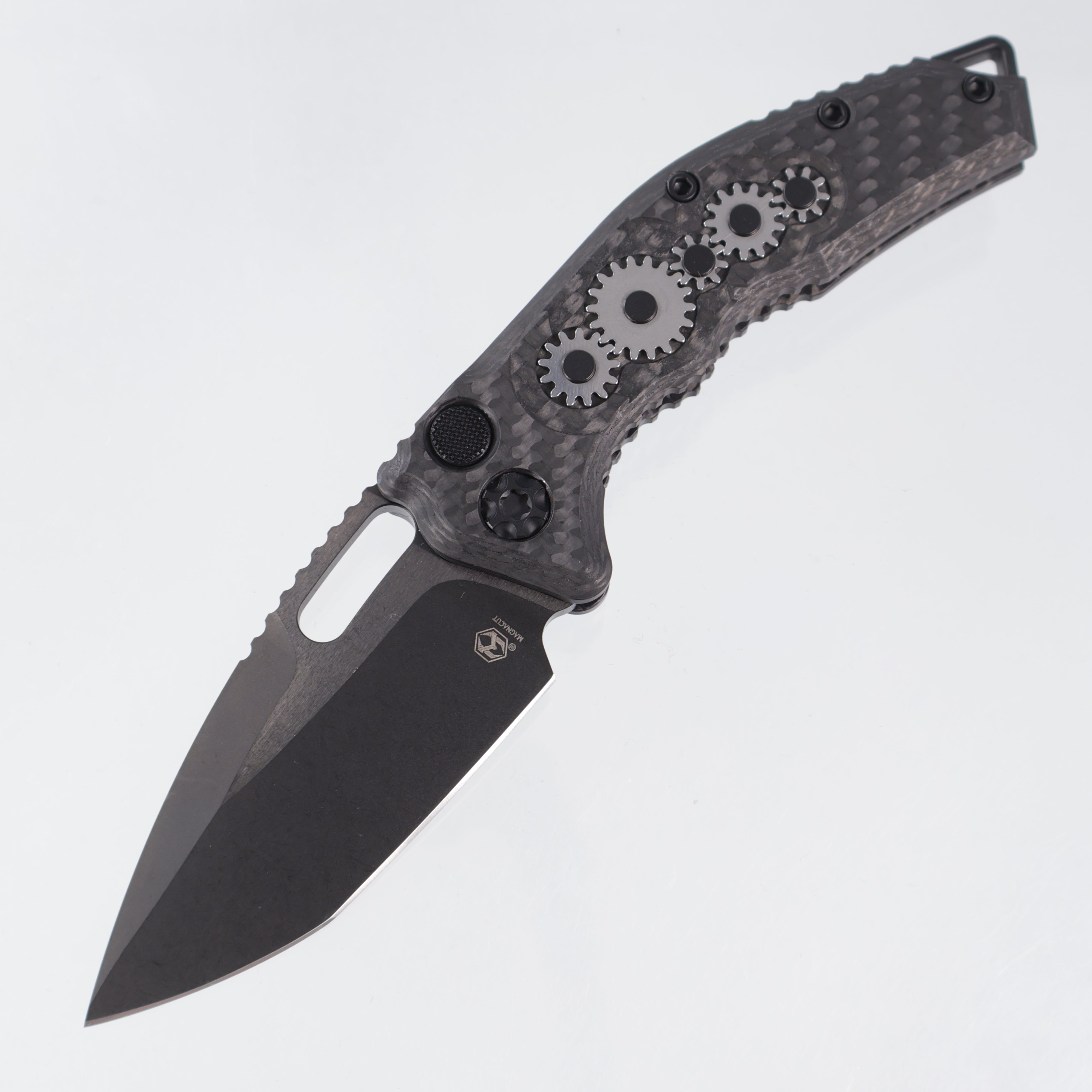 Heretic Medusa V3 Auto Tanto - Carbon Fiber Chassis w/ Polished Gears - DLC Magnacut - H011-6A-CFG