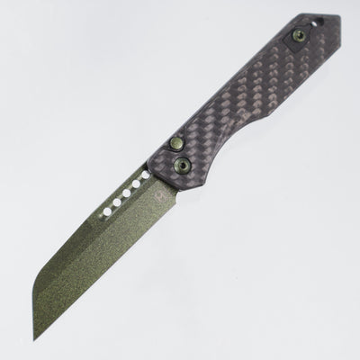 Heretic Jinn Auto - Carbon Fiber Scales - Metallic Green Cerakote Magnacut - H113-MG-CF