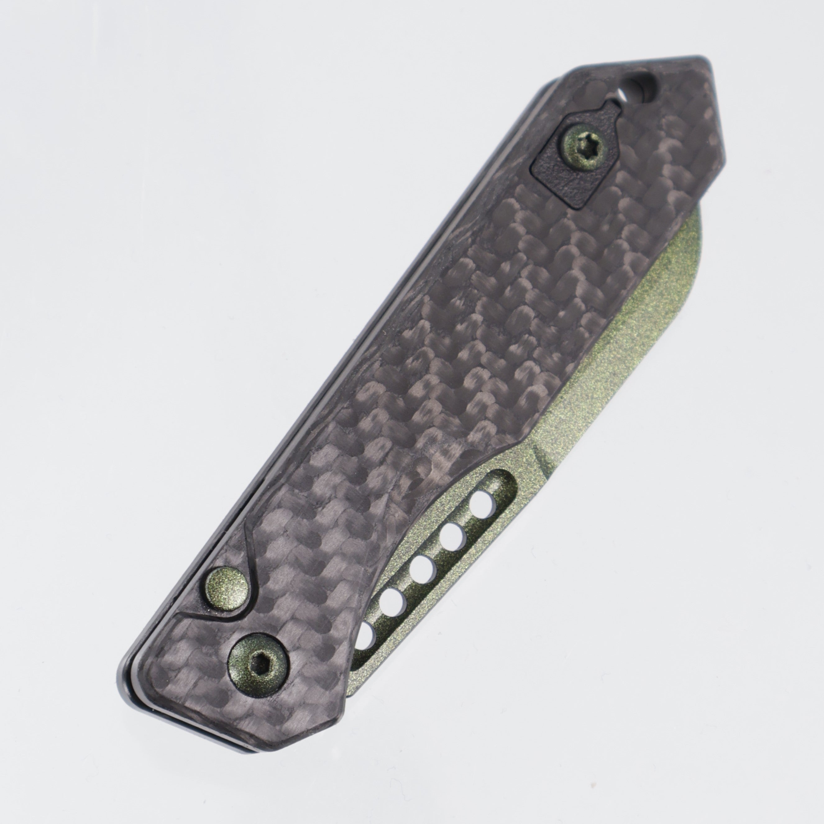 Heretic Jinn Auto - Carbon Fiber Scales - Metallic Green Cerakote Magnacut - H113-MG-CF