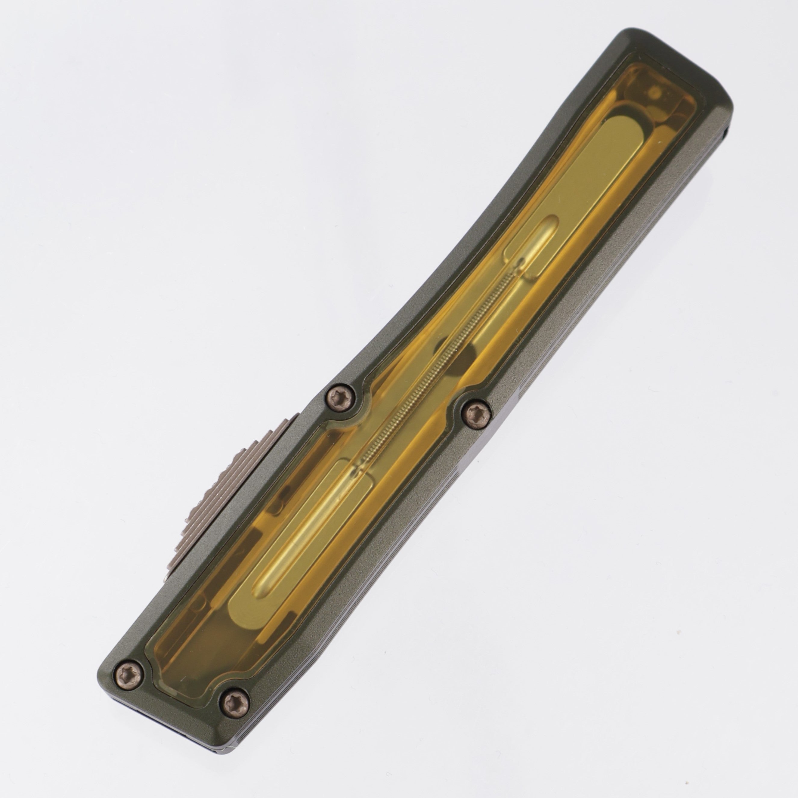 Heretic Nyx Tanto - OD Green Aluminum w/ Ultem Inlays - Bronze Magnacut - H015-7A-GRN-ULTEM