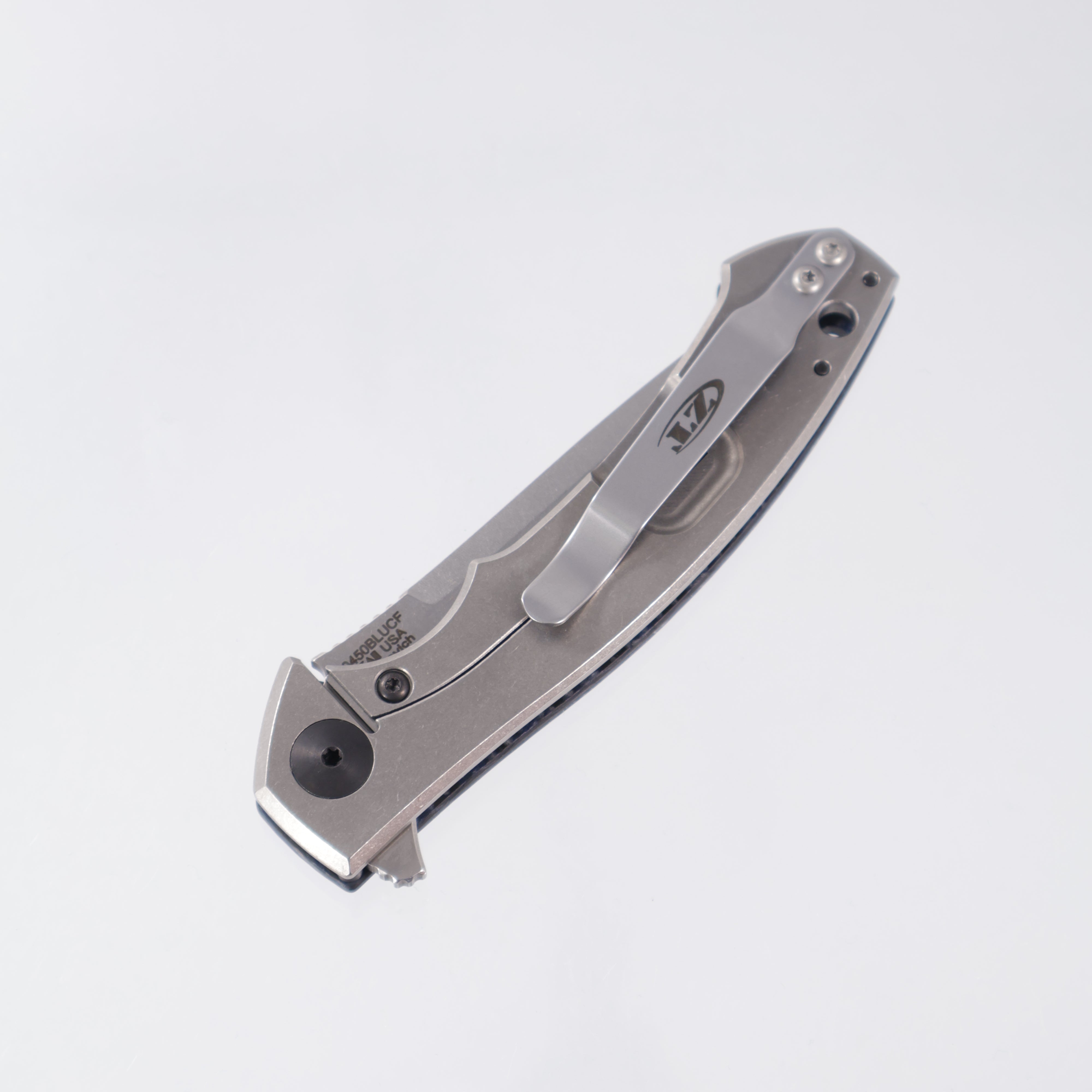 Zero Tolerance ZT 0450BLUCF - Magnacut - Blue CarbonFiber - Titanium Framelock - 0450BLUCF0876