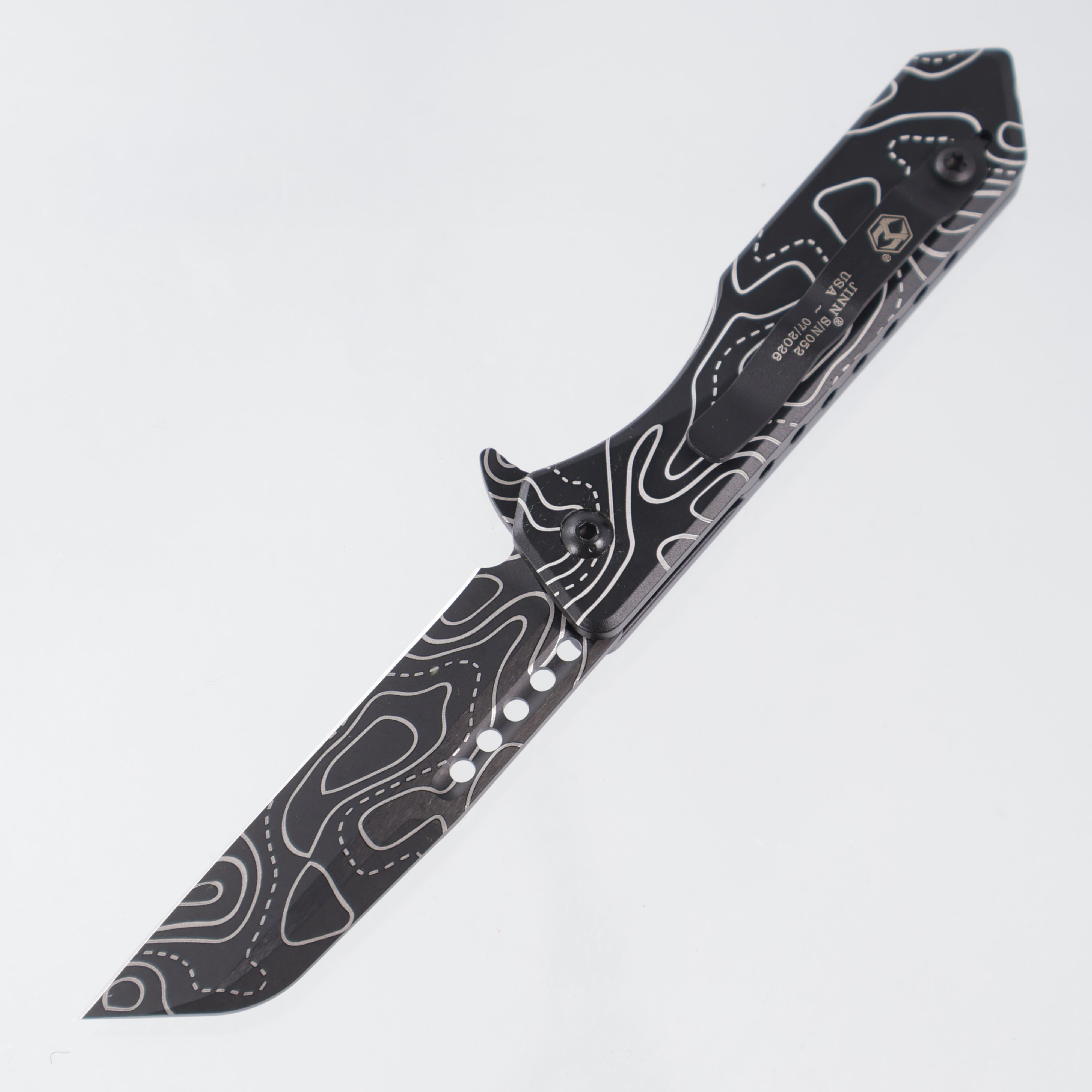 Heretic Jinn Manual - Black Topo Camo Aluminum - DLC Topo Camo Magnacut - H213-TOPO