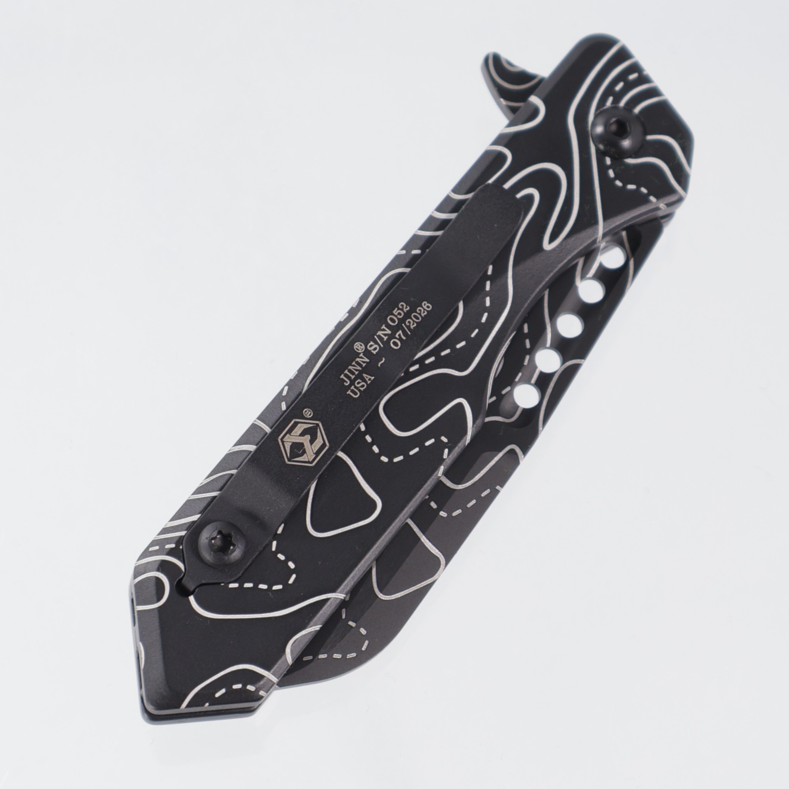 Heretic Jinn Manual - Black Topo Camo Aluminum - DLC Topo Camo Magnacut - H213-TOPO