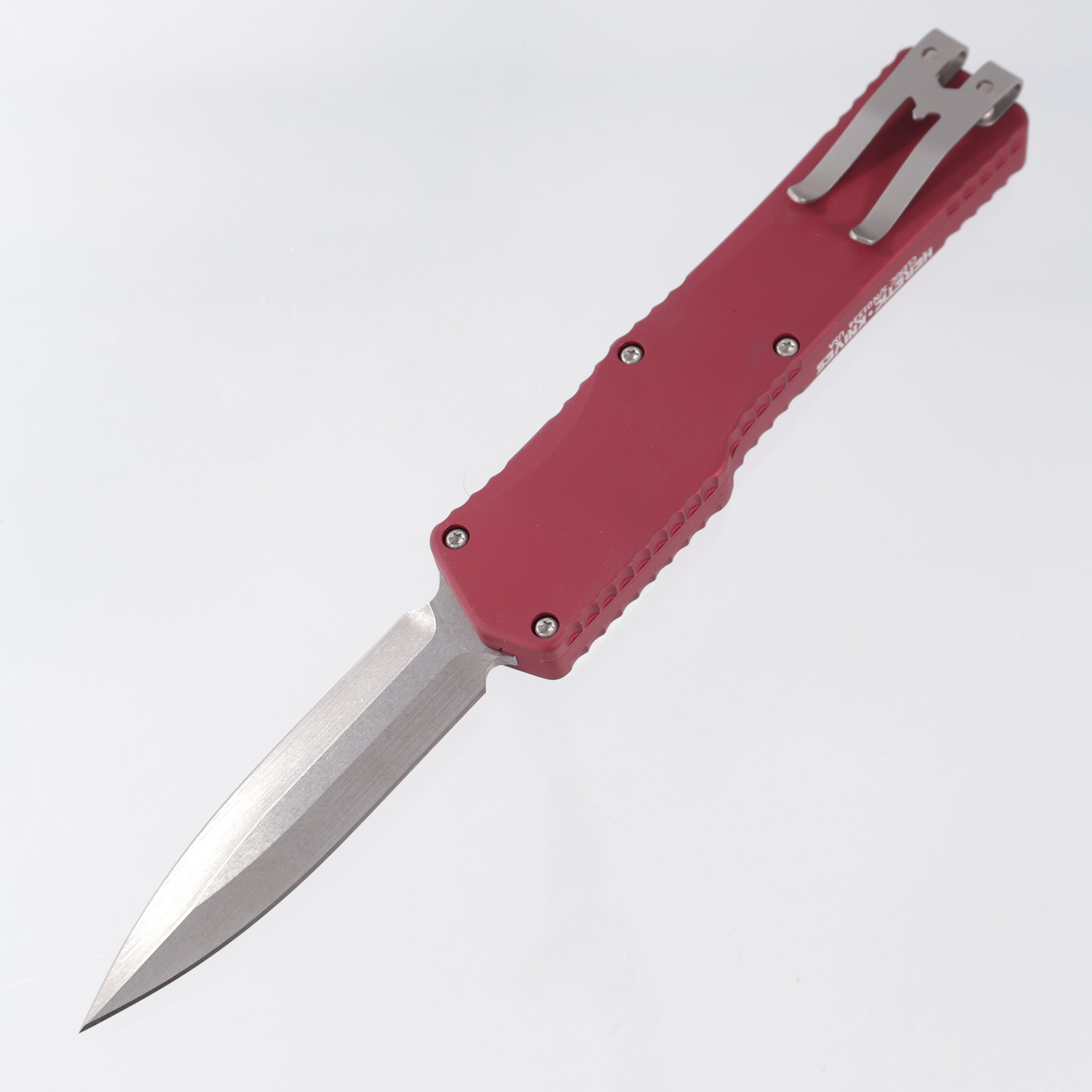 Heretic Cleric Double Edge - Red Aluminum - Stonewash 154CM - H016-2A-RED *NEW OLD STOCK*