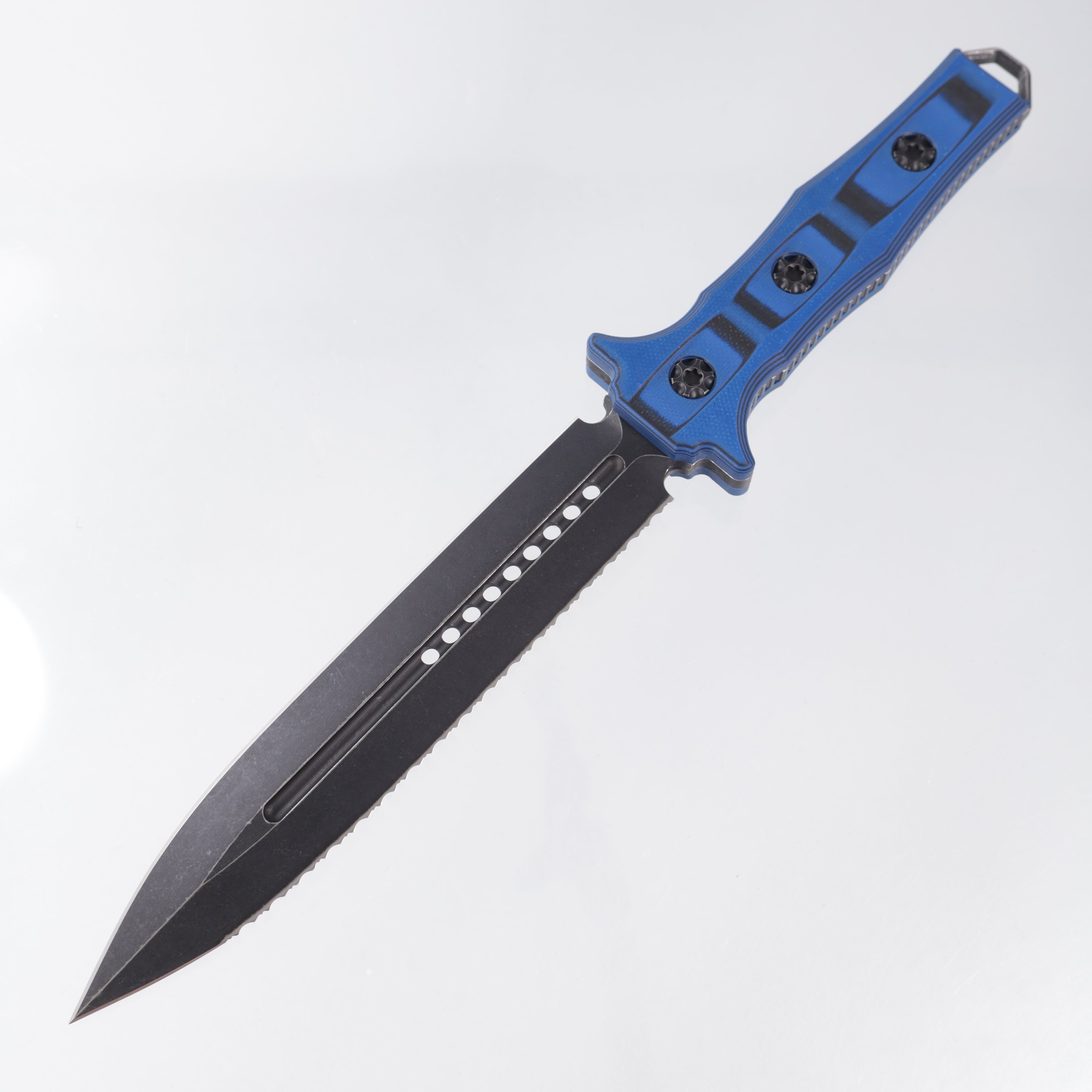 Heretic Nephilim - Blue & Black G10 - Battle Black Full Serrate Elmax - H003-8C-BLUBLK