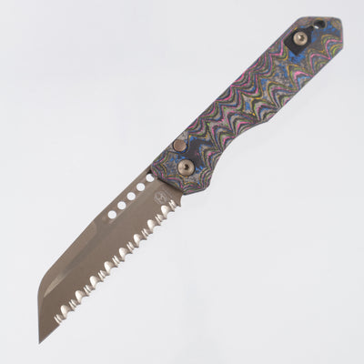 Heretic Jinn Auto - Sculpted 80s Camo Carbon - Bronze Full Serrate Magnacut - H113-7C-80CF - BROP Exclusive