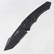 Heretic Mini Pariah Auto Tanto - Black Polymer - Black Tactical Partial Serrate Magnacut - H055-4B-T *PRE-OWNED*
