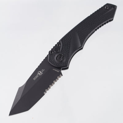 Heretic Mini Pariah Auto Tanto - Black Polymer - Black Tactical Partial Serrate Magnacut - H055-4B-T *PRE-OWNED*