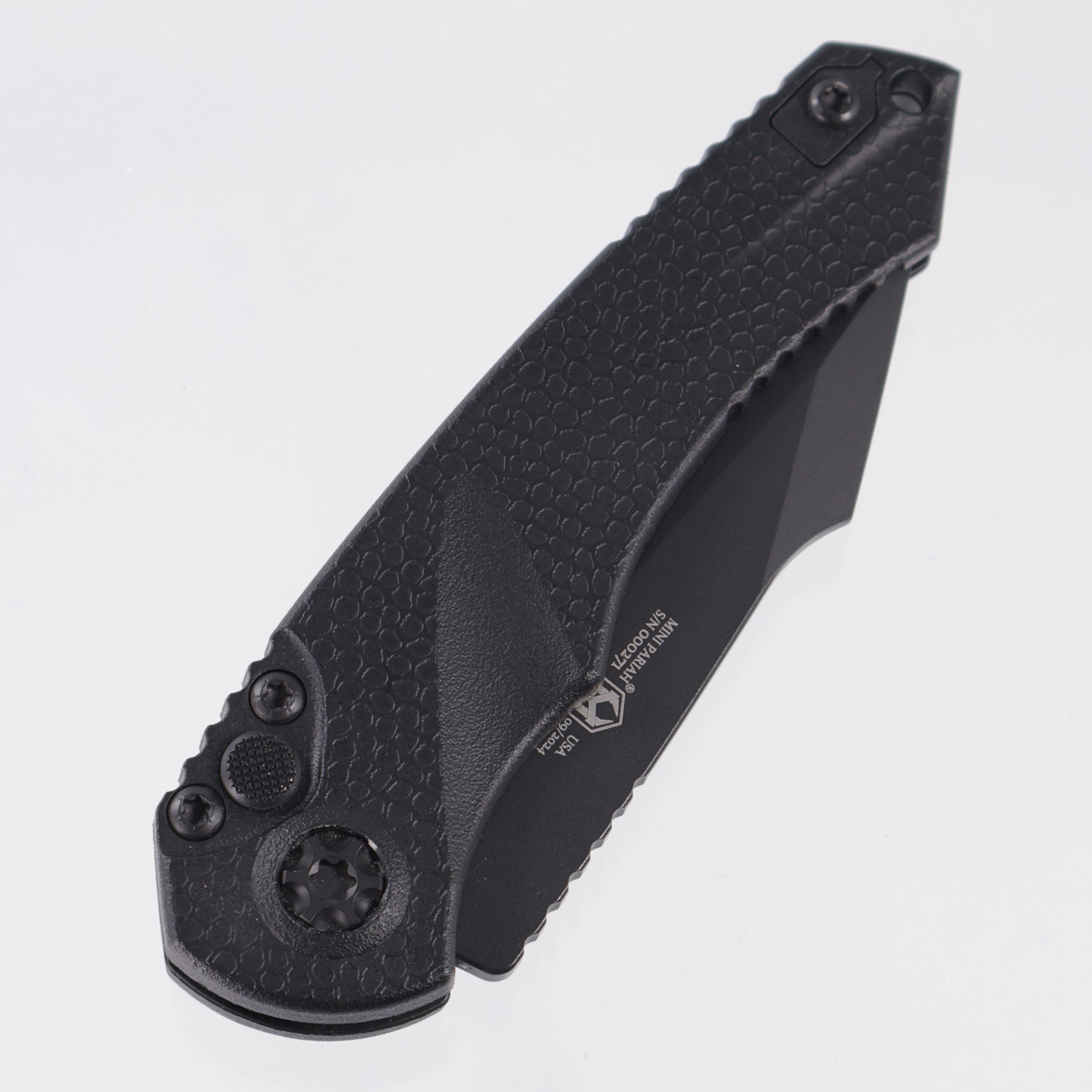 Heretic Mini Pariah Auto Tanto - Black Polymer - Black Tactical Partial Serrate Magnacut - H055-4B-T *PRE-OWNED*