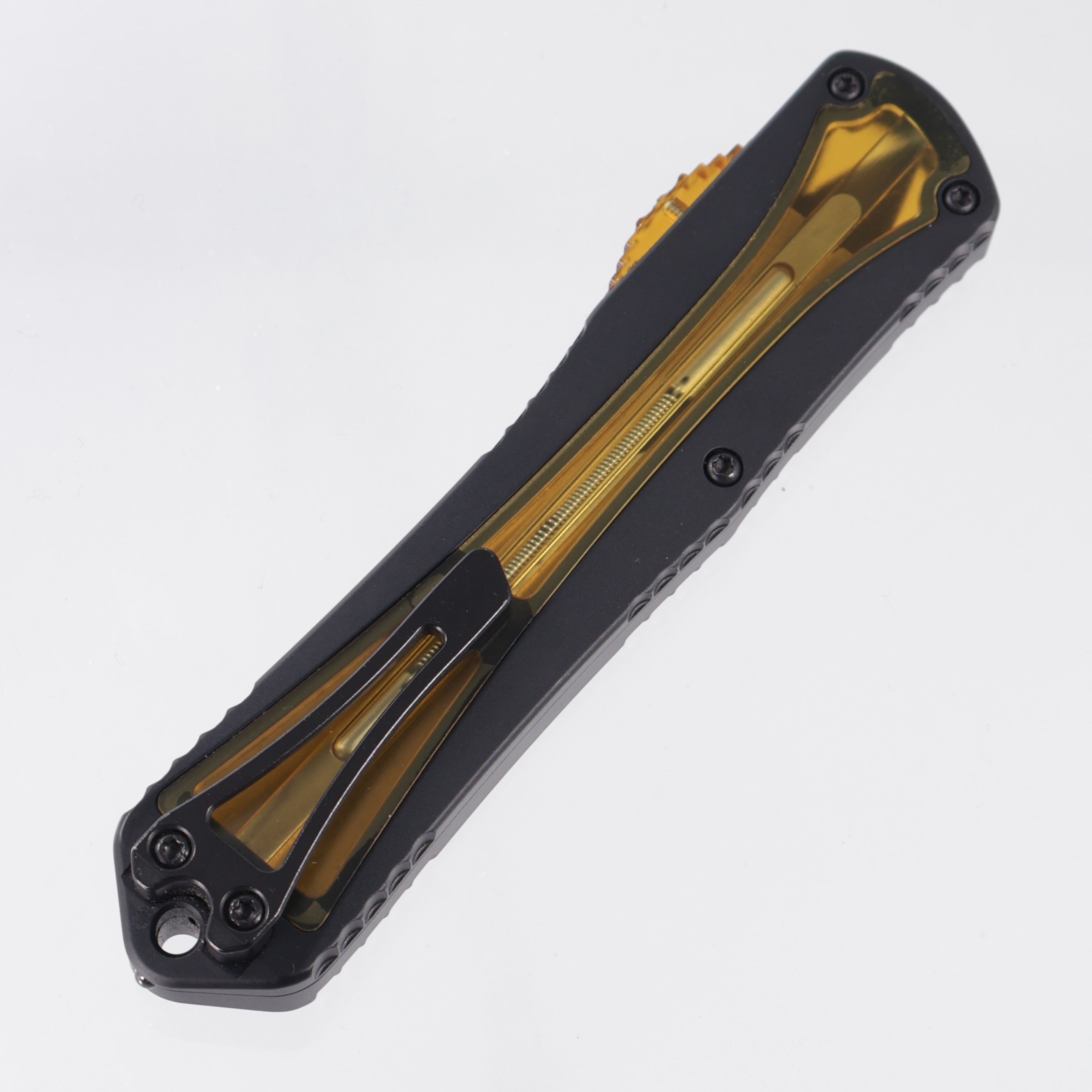 Heretic Manticore X Double Edge - Black Aluminum w/ Ultem Inlays - DLC Full Serrate Magnacut - H032-6C-ULTEM *PRE-OWNED*