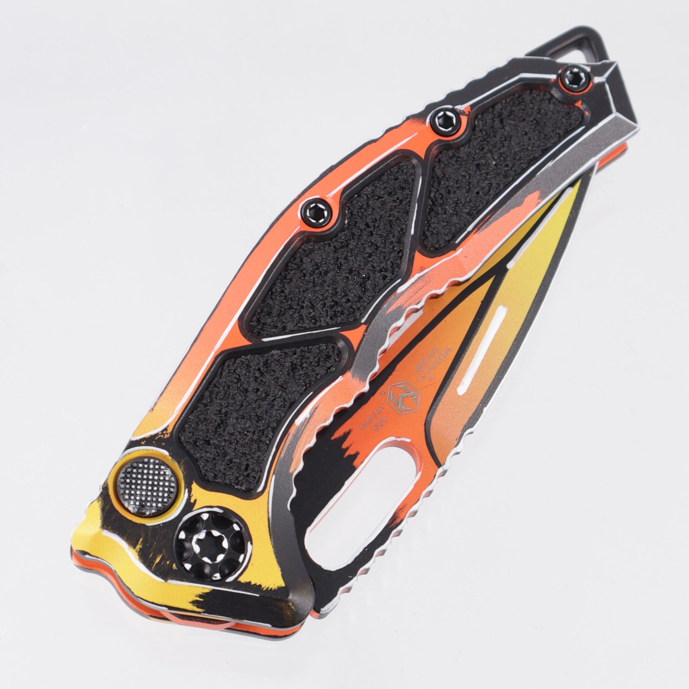 Heretic Medusa V3 Auto Tanto - Orange Cel-Shade - Cerakote Magnacut - H011-CS-OG *PRE-OWNED*