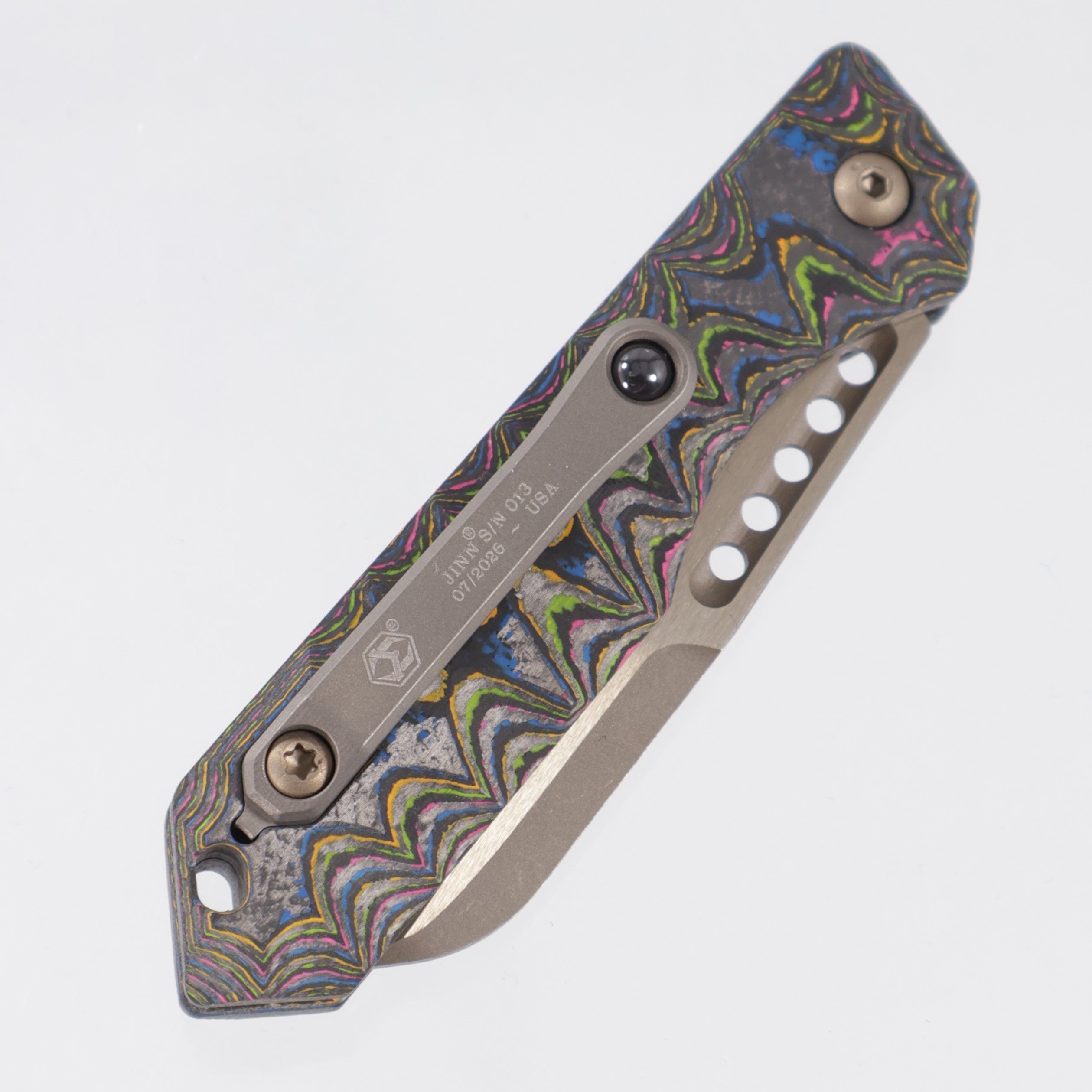 Heretic Jinn Auto - Sculpted 80s Camo Carbon - Bronze Full Serrate Magnacut - H113-7C-80CF - BROP Exclusive