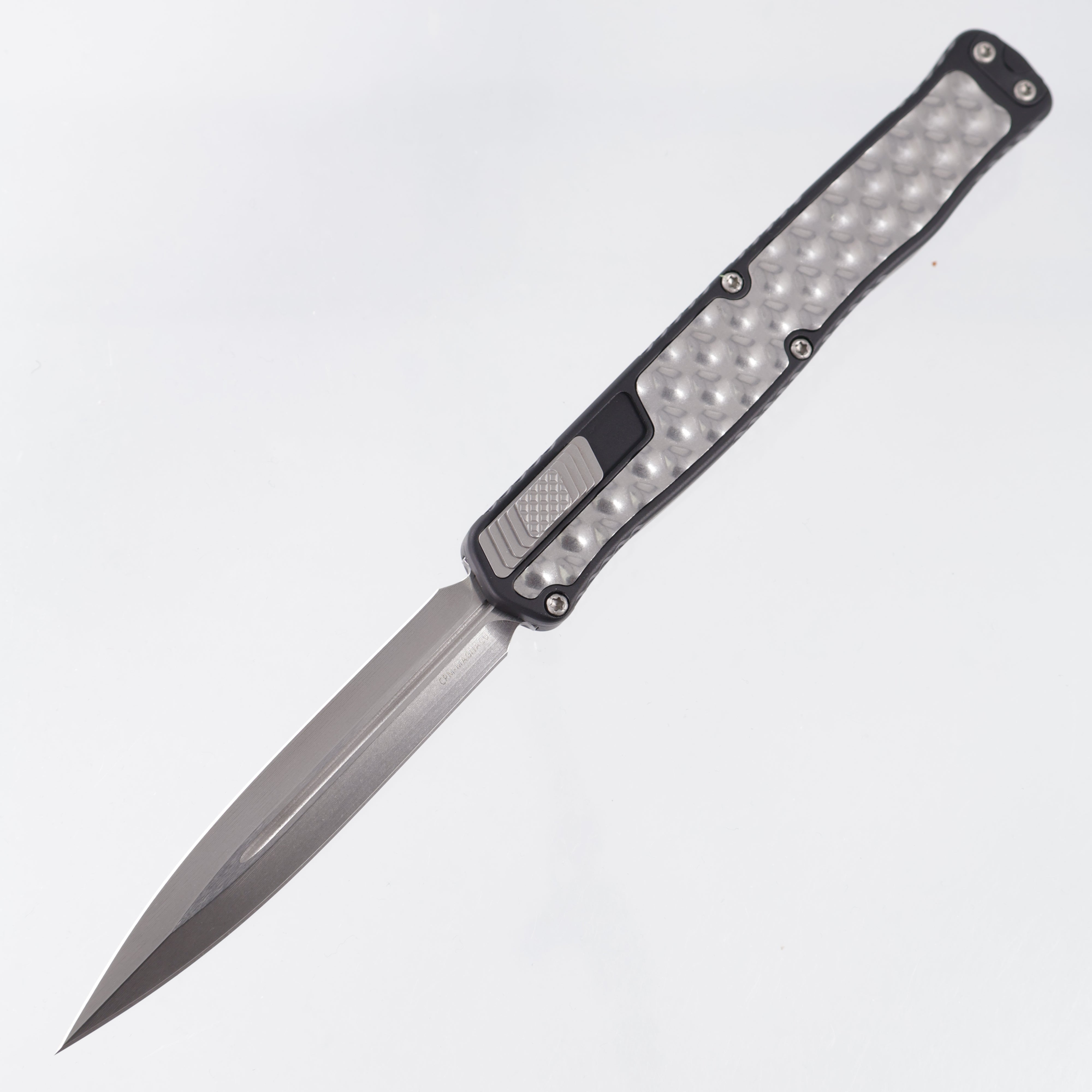 Heretic Cleric II Double Edge - Black Aluminum w/ Bubble Inlays - Stonewash Magnacut - H020-2A *PRE-OWNED*