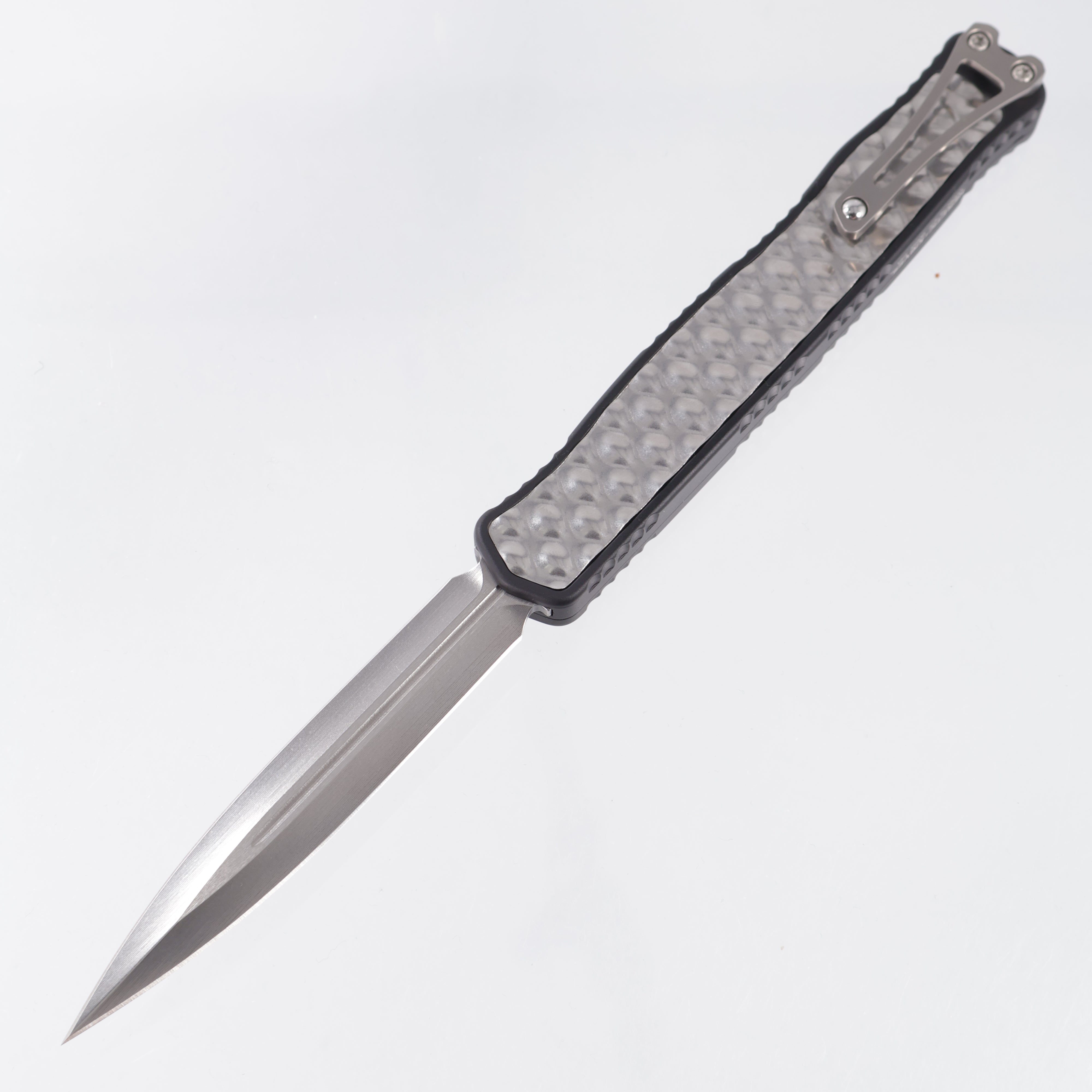 Heretic Cleric II Double Edge - Black Aluminum w/ Bubble Inlays - Stonewash Magnacut - H020-2A *PRE-OWNED*