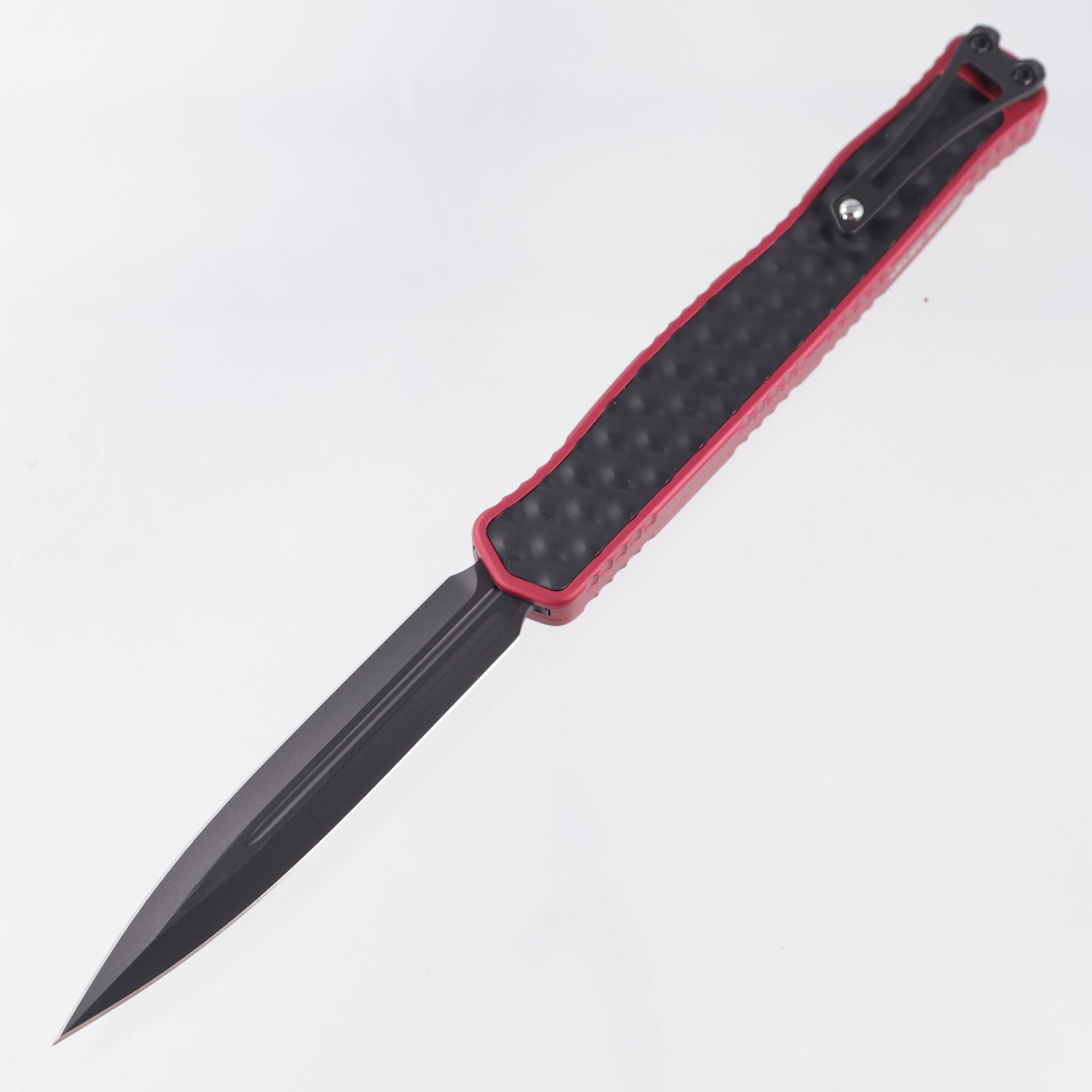 Heretic Cleric II Double Edge - Red Aluminum w/ Black Bubble Inlays - Black Tactical Magnacut - H020-4A-RED *PRE-OWNED*