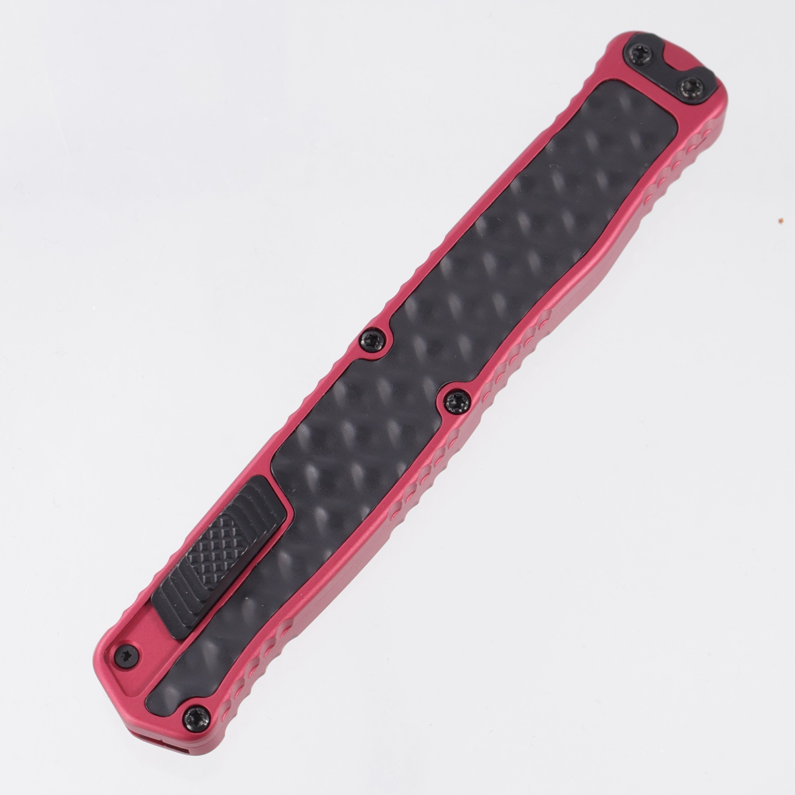 Heretic Cleric II Double Edge - Red Aluminum w/ Black Bubble Inlays - Black Tactical Magnacut - H020-4A-RED *PRE-OWNED*