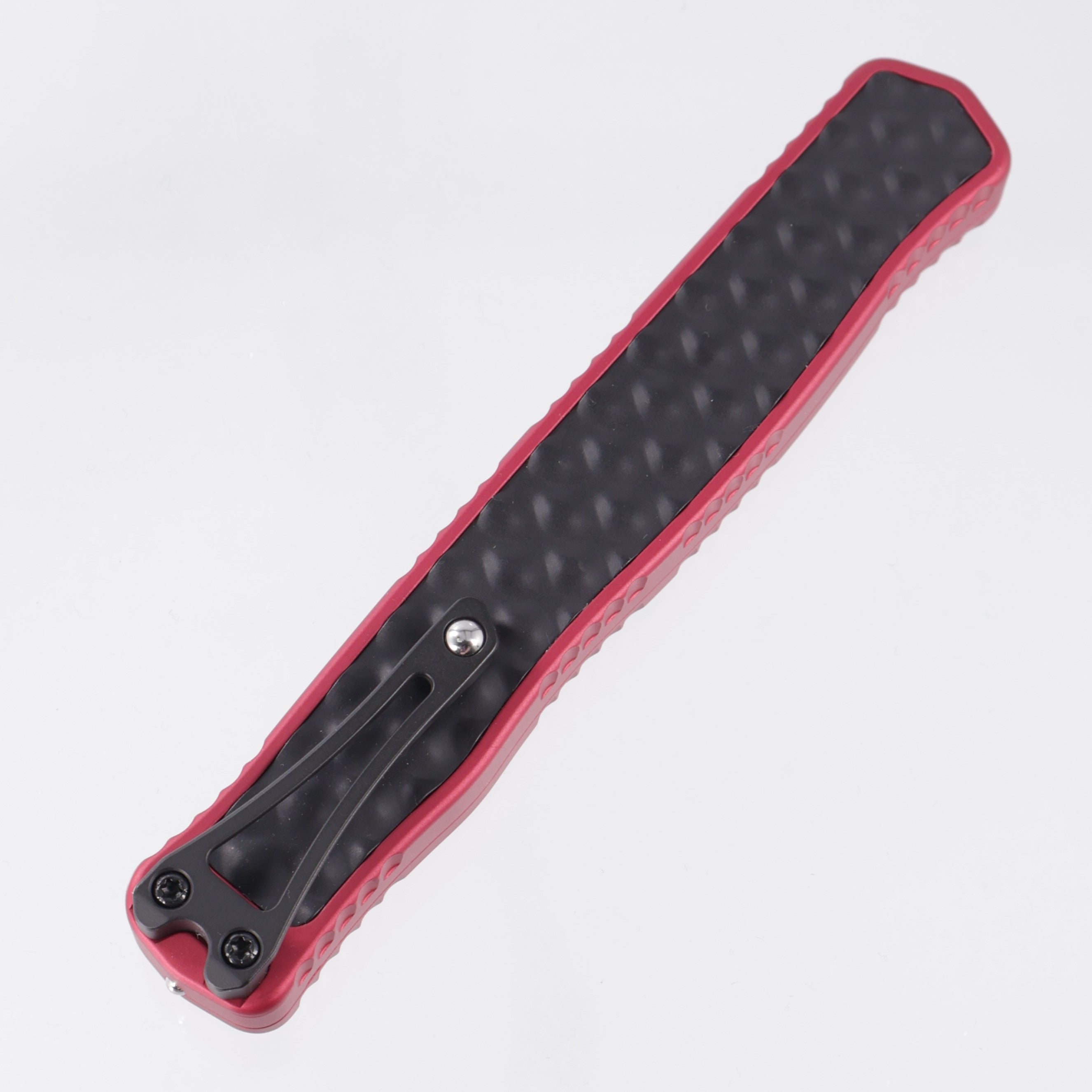 Heretic Cleric II Double Edge - Red Aluminum w/ Black Bubble Inlays - Black Tactical Magnacut - H020-4A-RED *PRE-OWNED*