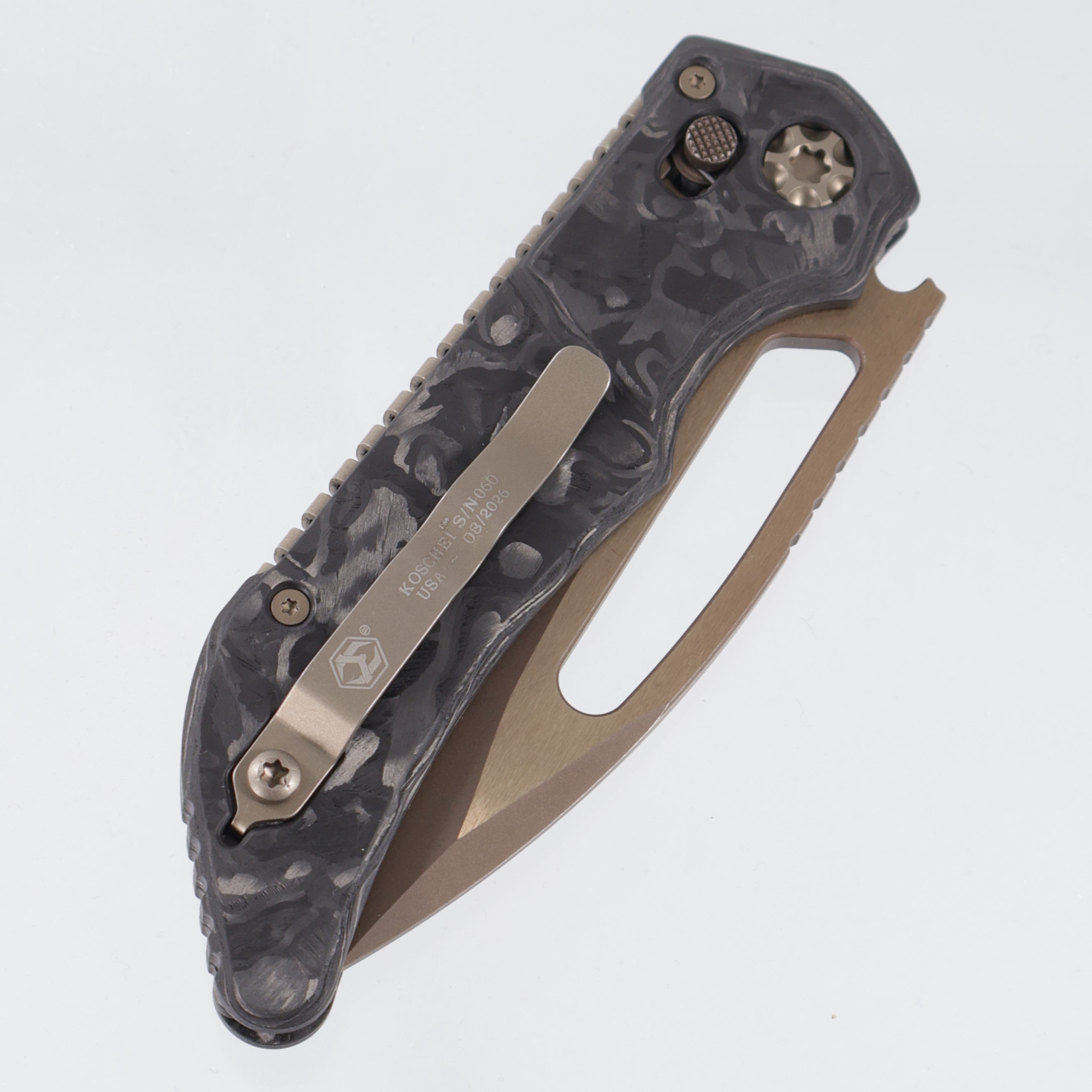 Heretic Koschei - Marbled Carbon Fiber Scales - Bronze Magnacut - H061-7A-MCF