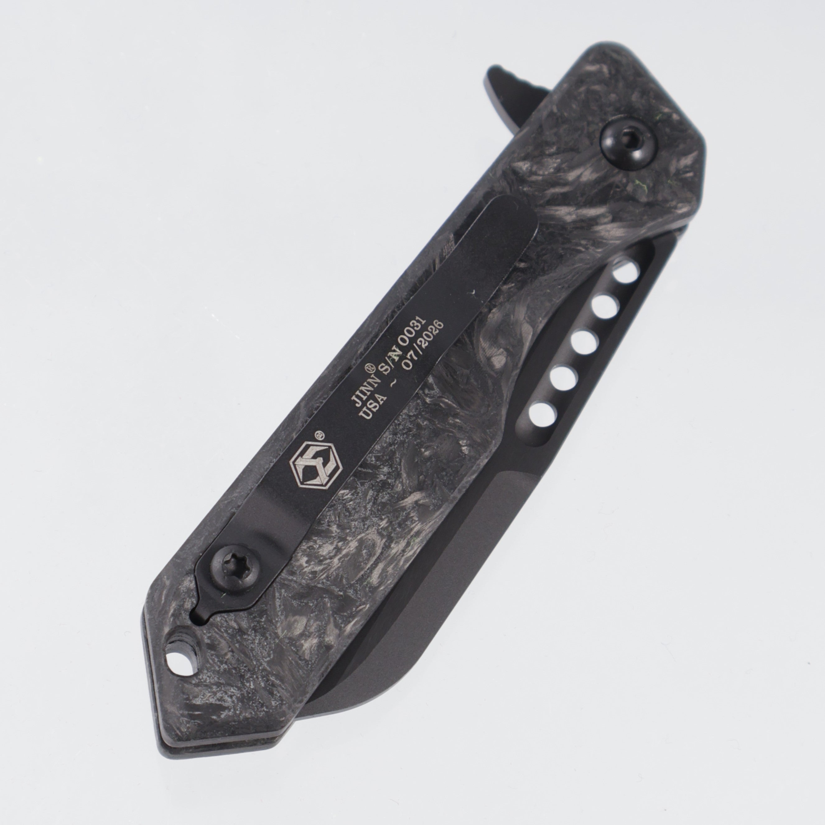 Heretic Jinn Manual - Marbled Glow Carbon Fiber - DLC Magnacut - H213-6A-MGCF