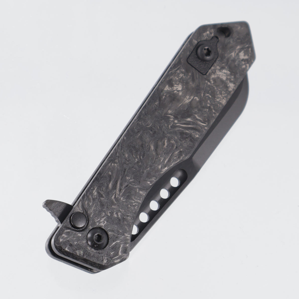 Heretic Jinn Manual - Marbled Glow Carbon Fiber - DLC Full Serrate Magnacut - H213-6C-MGCF