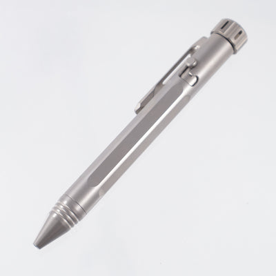 Hightron HP01G Vortron Bolt Action Pen - Sandblast Titanium w/ Fidget Spinner