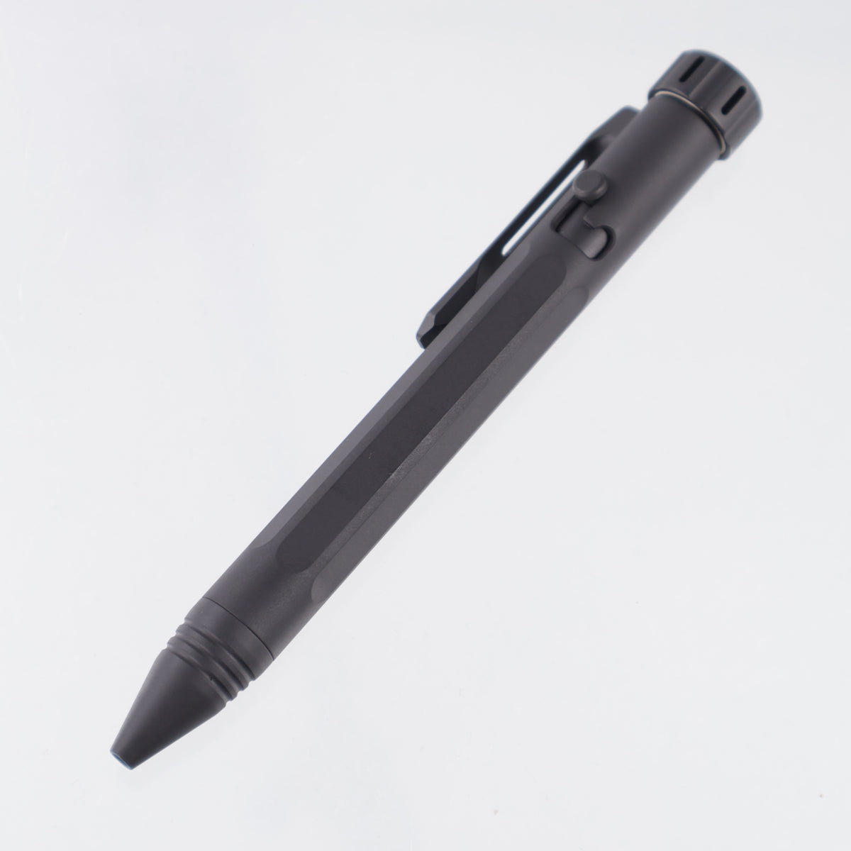 Hightron HP01B Vortron Bolt Action Pen - Black Coated Titanium w/ Fidget Spinner