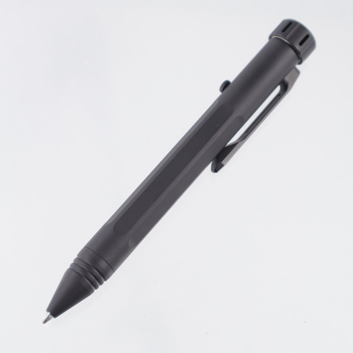 Hightron HP01B Vortron Bolt Action Pen - Black Coated Titanium w/ Fidget Spinner