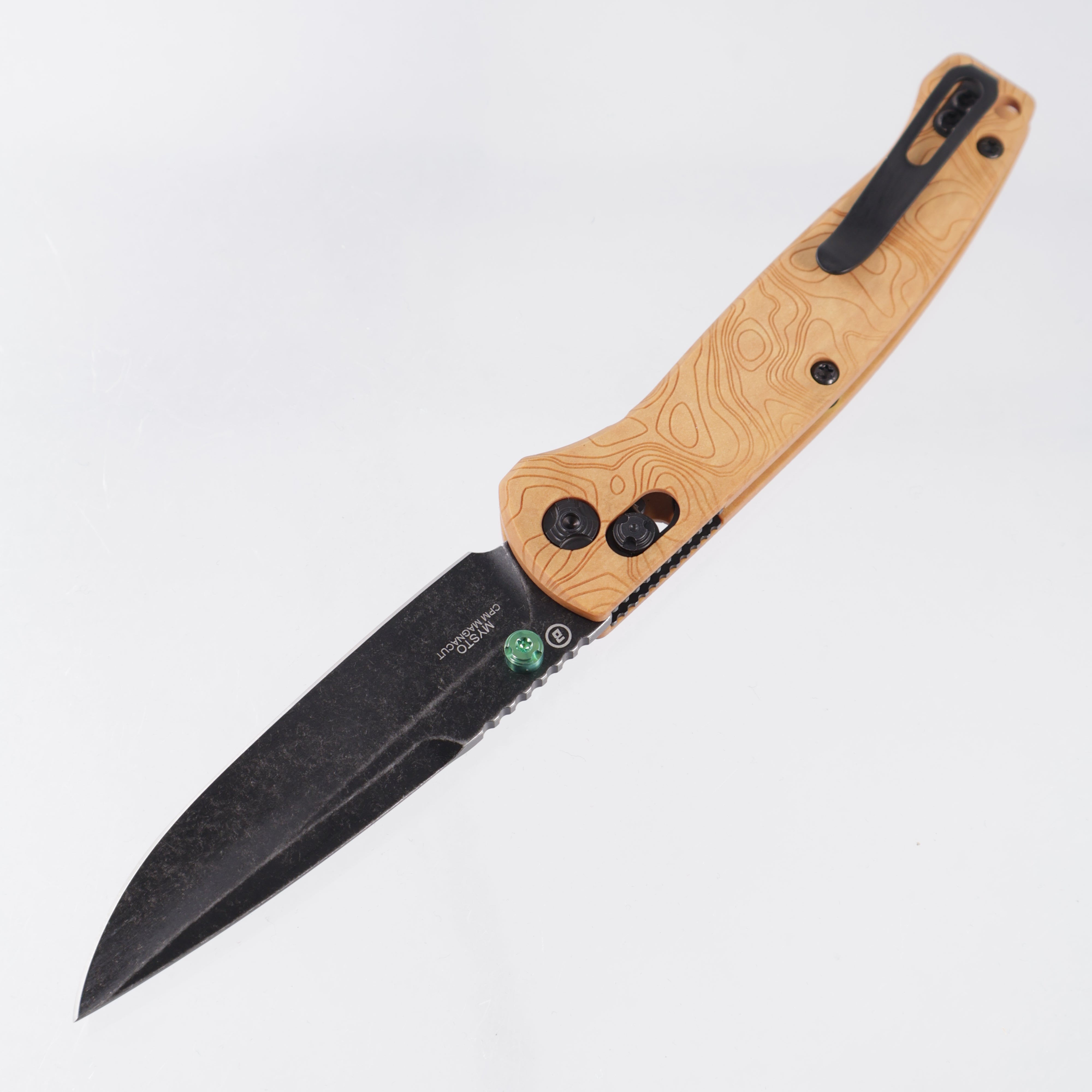 Hogue Mysto Wood - Maple Valley Richlite - Black Stonewash Magnacut - 24459