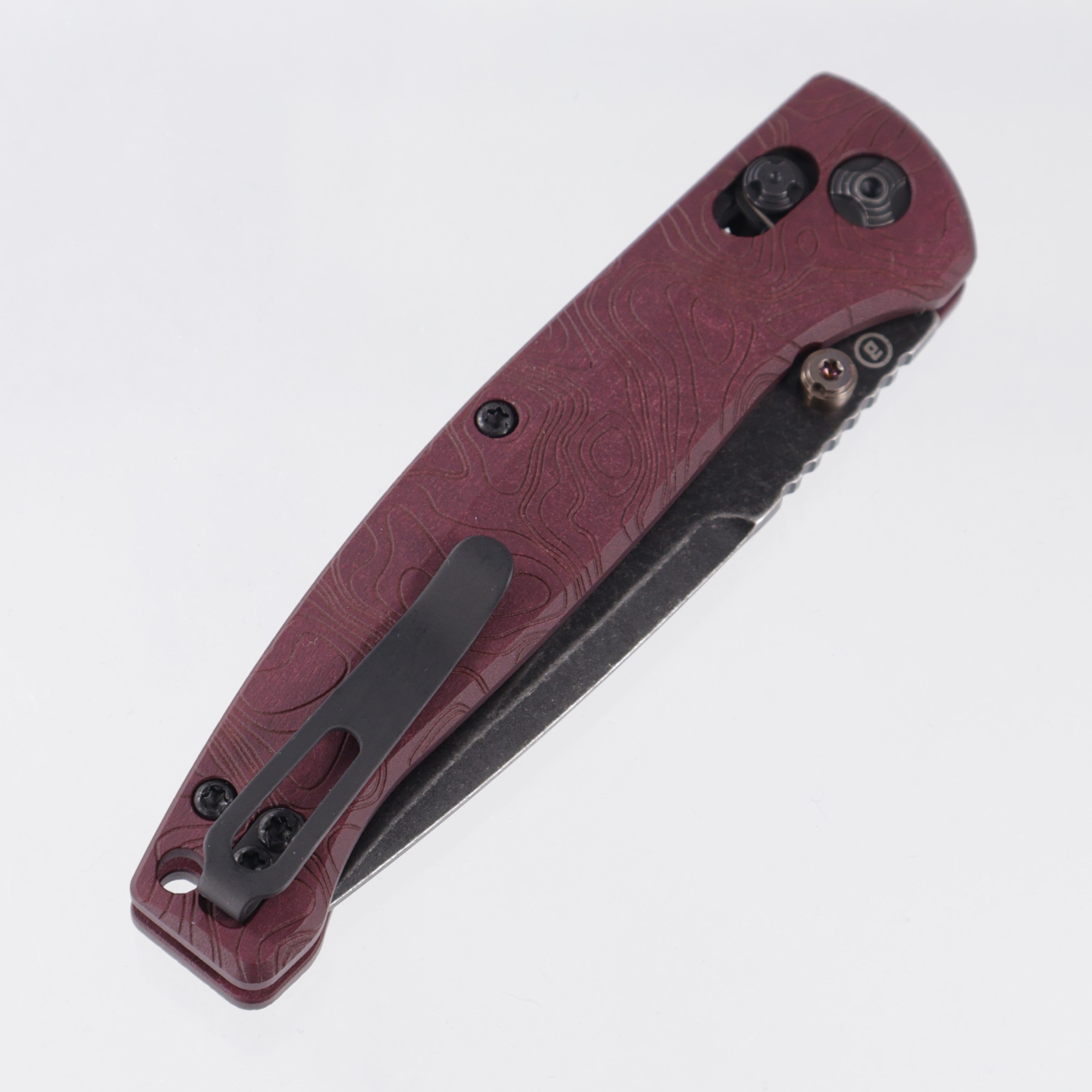 Hogue Mysto Fire - Redstone Richlite - Black Stonewash Magnacut - 24452