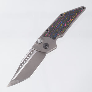 Hypercut Dharma Auto - Titanium w/ 80s Camo Carbon Inlay - Stonewash S35VN - Zirconium Clip & Pivot - BR-OP Exclusive