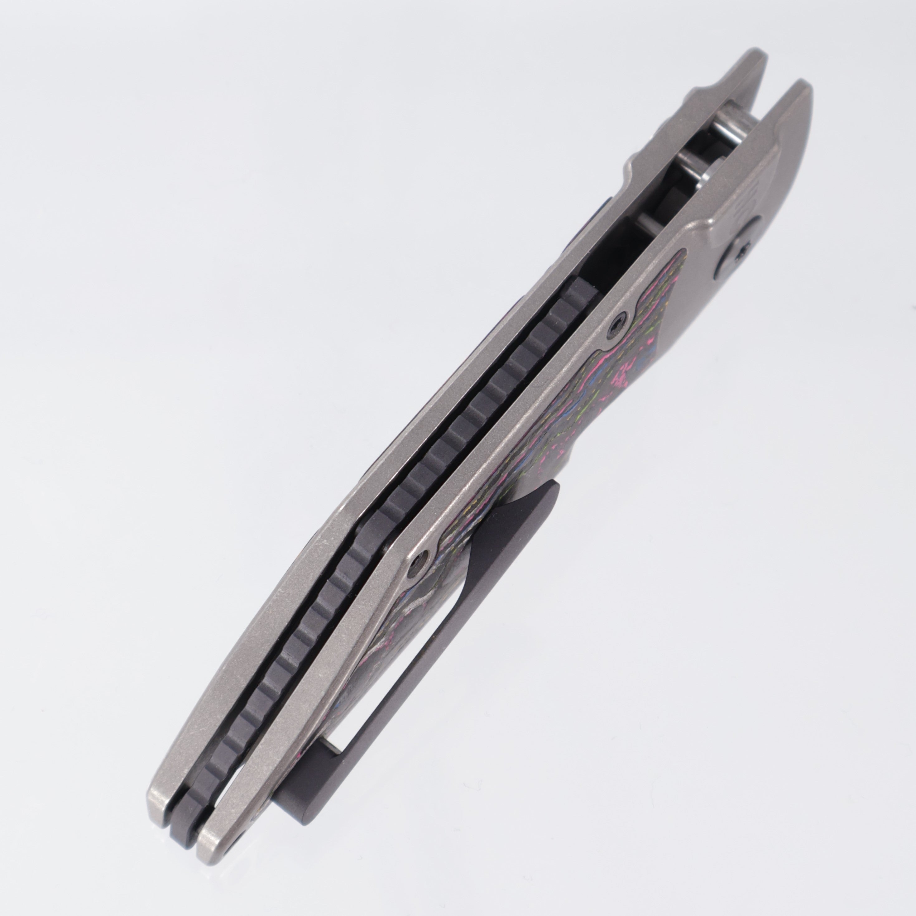 Hypercut Dharma Auto - Titanium w/ 80s Camo Carbon Inlay - Stonewash S35VN - Zirconium Clip & Pivot - BR-OP Exclusive