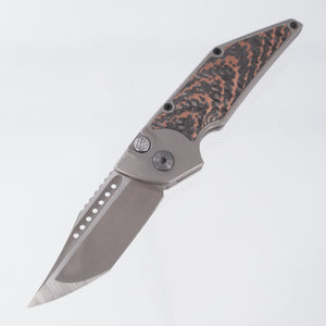 Hypercut Dharma Auto - Titanium w/ Snakeskin Fat Carbon Inlay - Stonewash S35VN - Zirconium Clip & Pivot - S/N: 0021