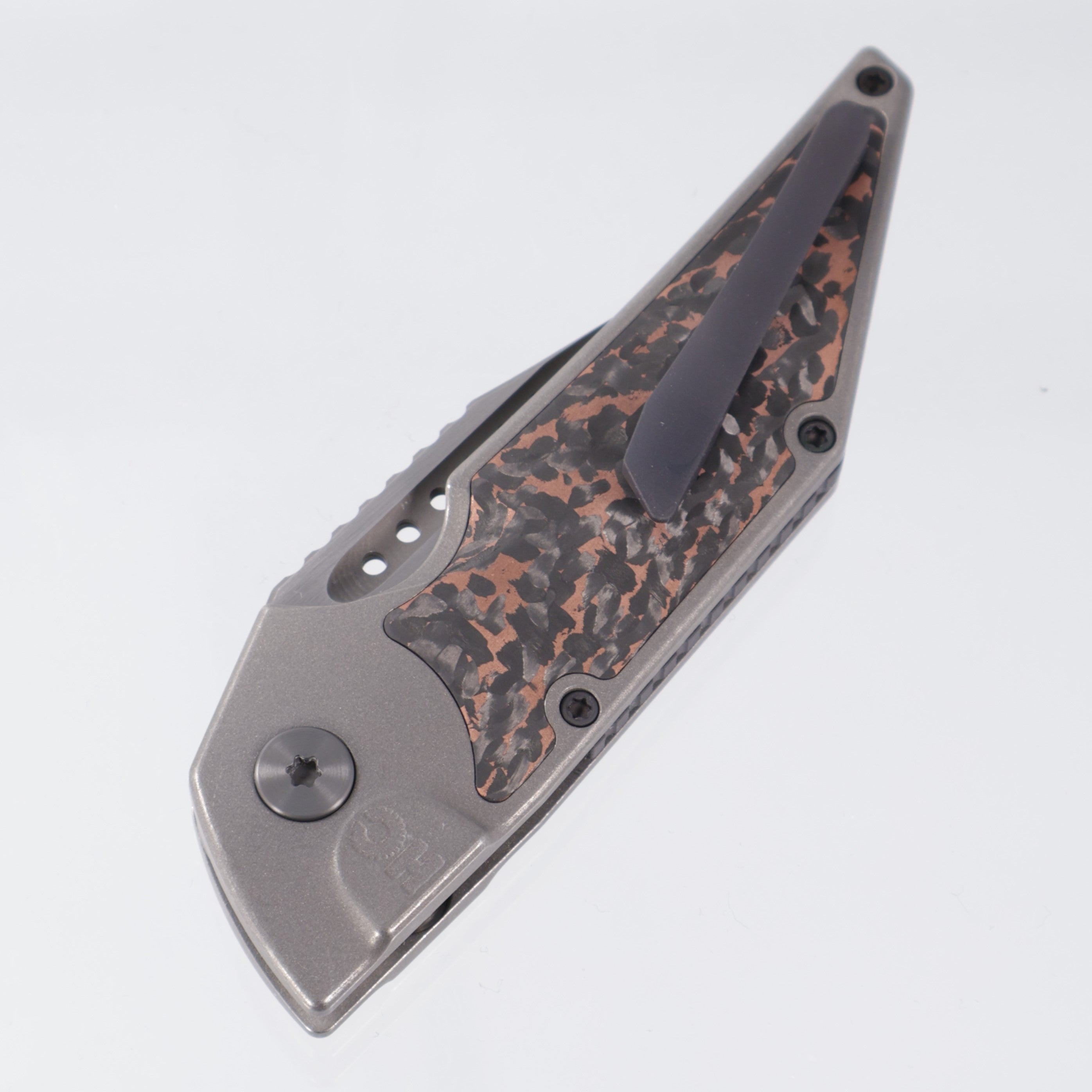 Hypercut Dharma Auto - Titanium w/ Snakeskin Fat Carbon Inlay - Stonewash S35VN - Zirconium Clip & Pivot - S/N: 0021