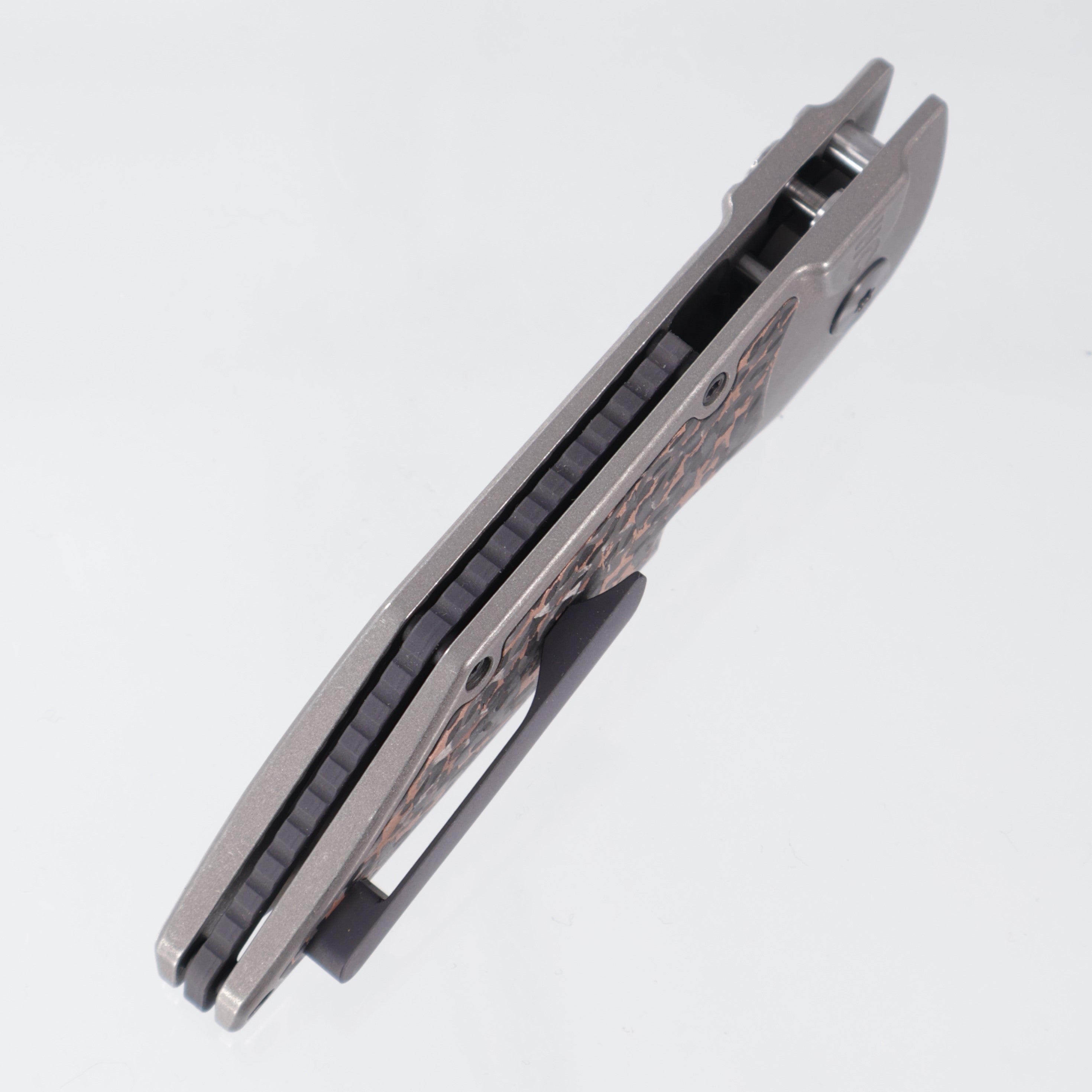 Hypercut Dharma Auto - Titanium w/ Snakeskin Fat Carbon Inlay - Stonewash S35VN - Zirconium Clip & Pivot - S/N: 0021