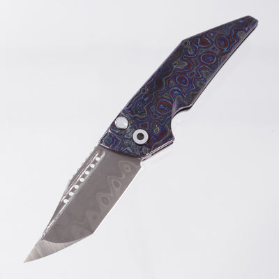Hypercut Dharma Auto Full Dress - Black Timascus Scales - Mike Norris Damascus - Zirconium Pivot w/ Mother Of Pearl inlays & Zirconium Clip - S/N: 0041