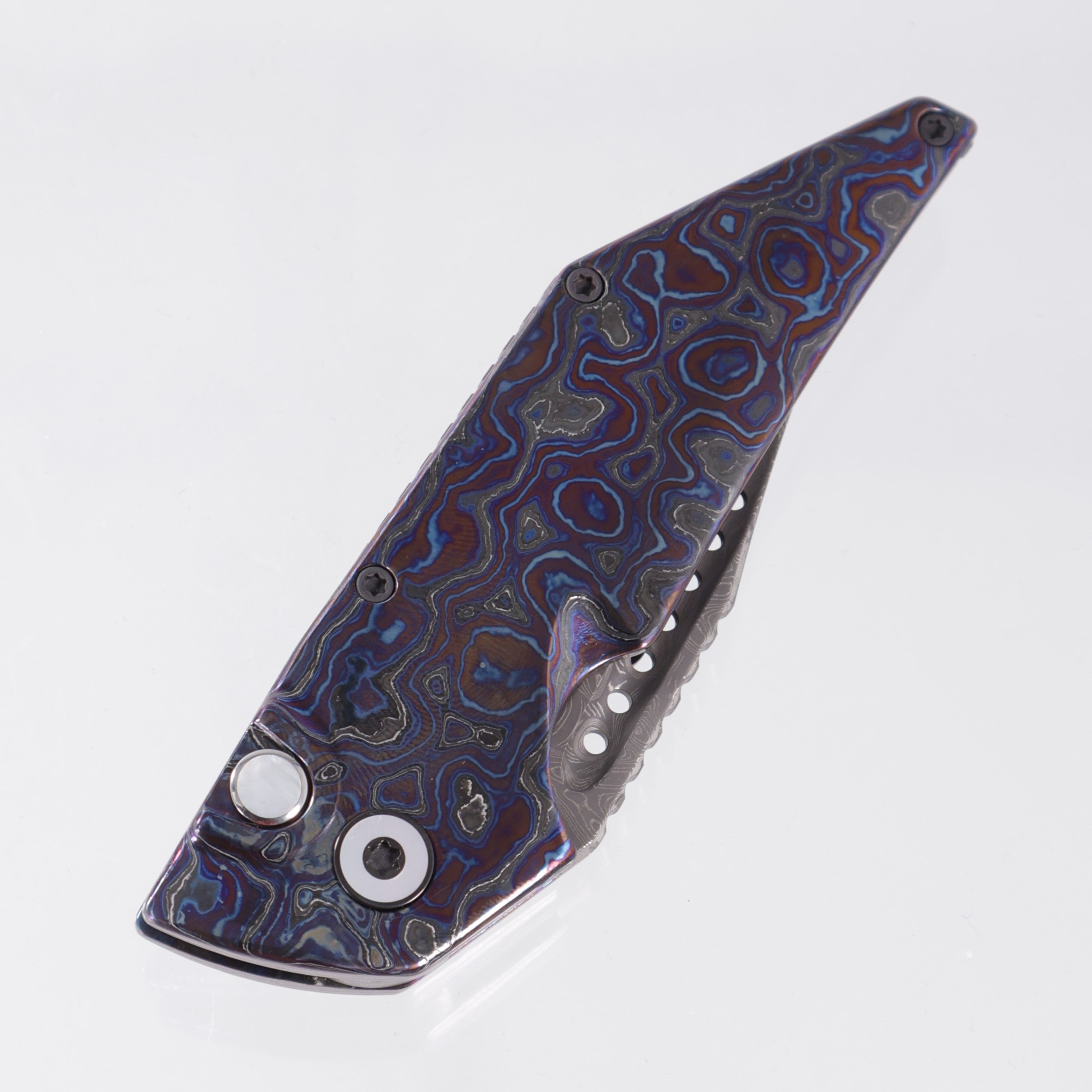 Hypercut Dharma Auto Full Dress - Black Timascus Scales - Mike Norris Damascus - Zirconium Pivot w/ Mother Of Pearl inlays & Zirconium Clip - S/N: 0041