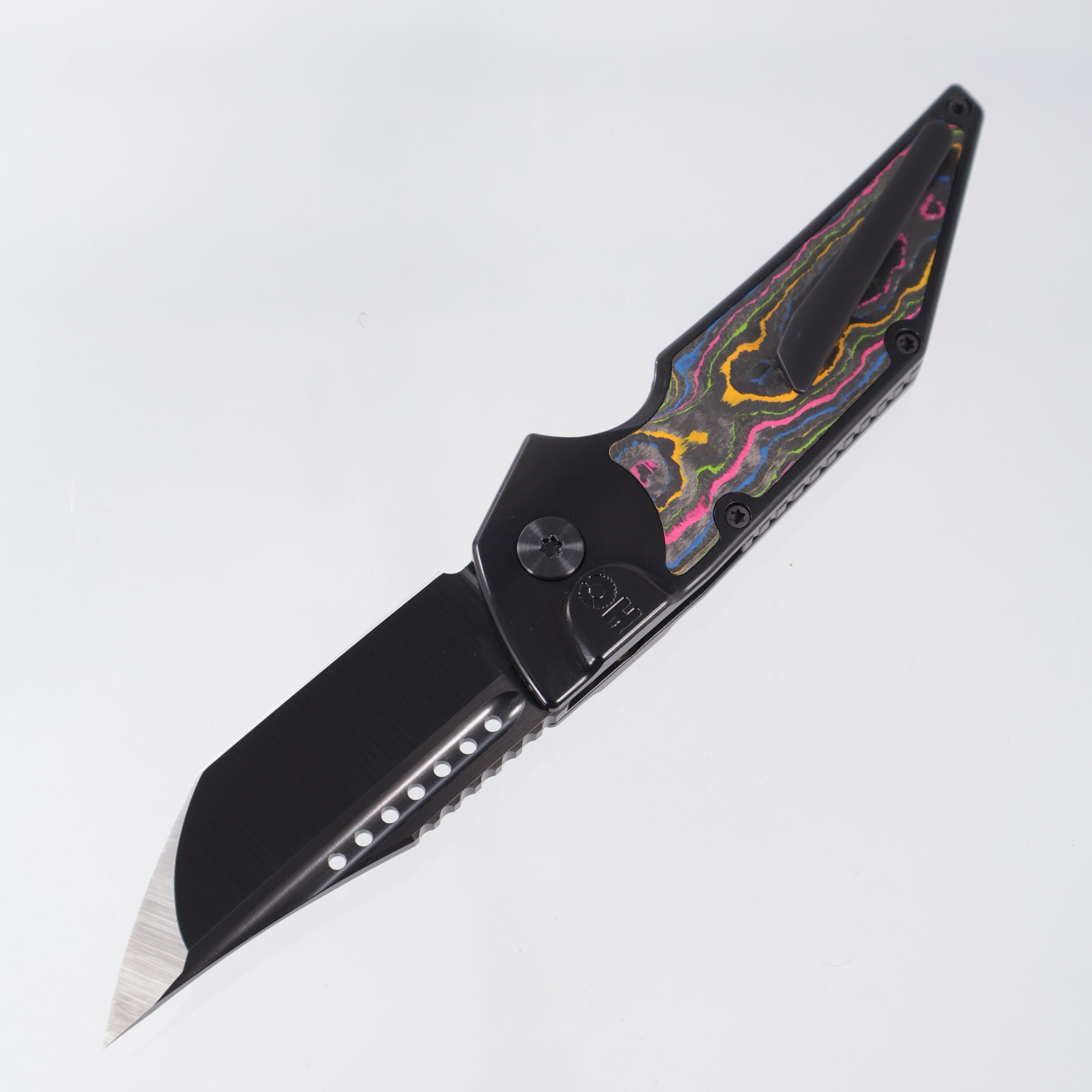 Hypercut Dharma Auto - DLC Titanium w/ 80s Camo Carbon Inlays - DLC S45VN - DLC Ti Clip & Spacer, Zirc Pivot - BROP Exclusive