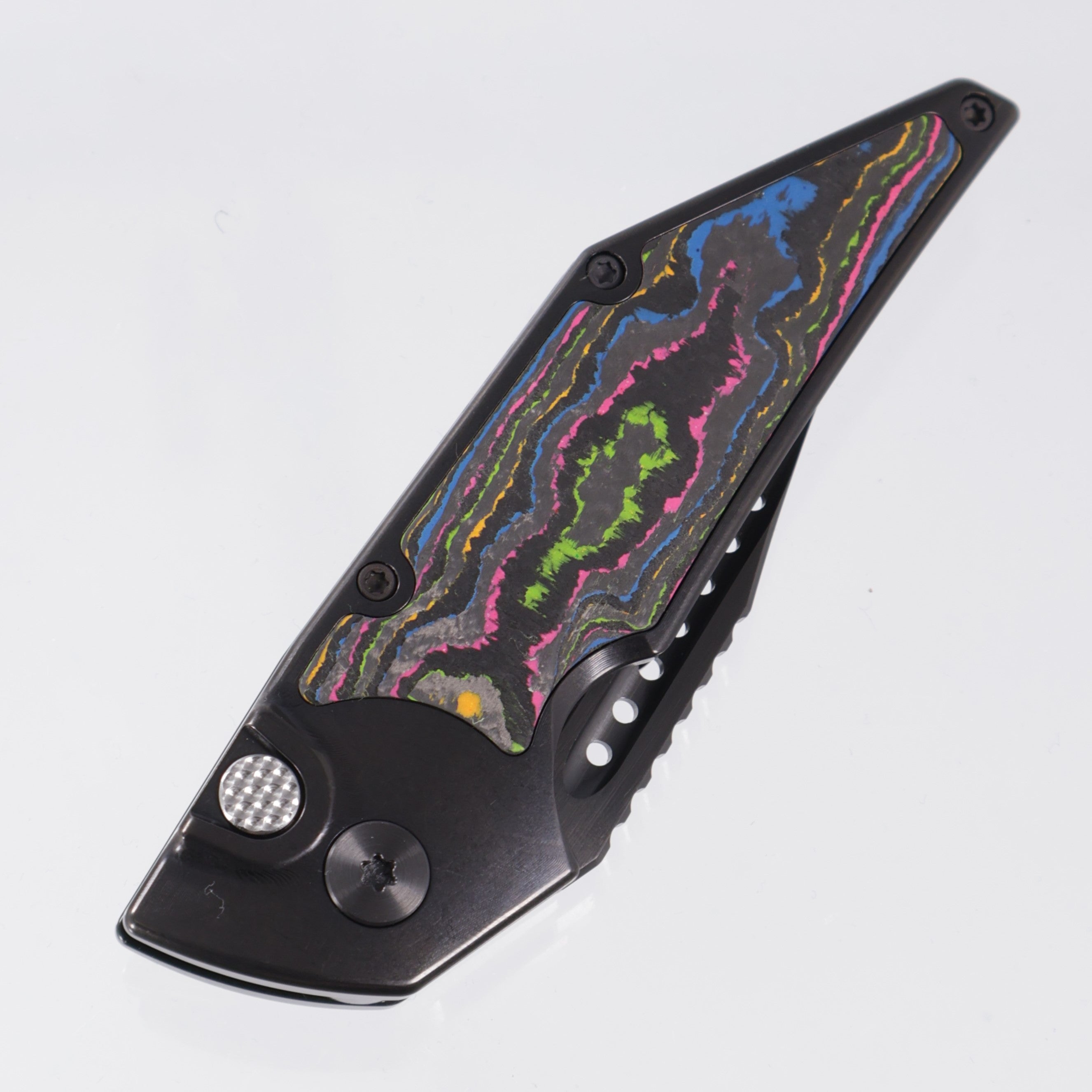 Hypercut Dharma Auto - DLC Titanium w/ 80s Camo Carbon Inlays - DLC S45VN - DLC Ti Clip & Spacer, Zirc Pivot - BR-OP Exclusive