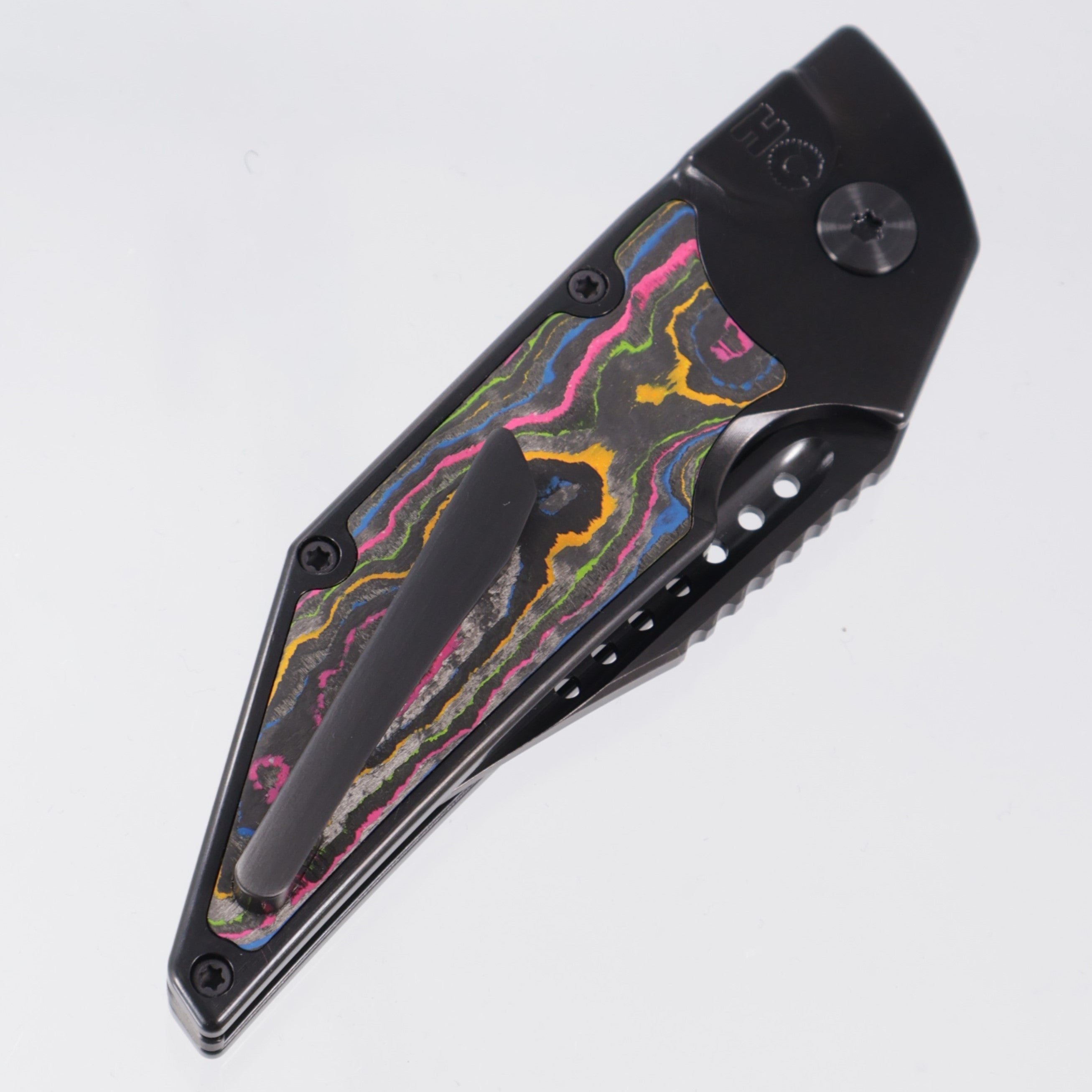 Hypercut Dharma Auto - DLC Titanium w/ 80s Camo Carbon Inlays - DLC S45VN - DLC Ti Clip & Spacer, Zirc Pivot - BR-OP Exclusive