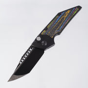 Hypercut Dharma Auto - DLC Titanium w/ 80s Camo Carbon Weave Inlays - DLC S45VN - DLC Ti Clip & Spacer, Zirc Pivot - BR-OP Exclusive