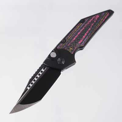 Hypercut Dharma Auto - DLC Titanium w/ Pop Camo Carbon Weave Inlays - DLC S45VN - DLC Ti Clip & Spacer, Zirc Pivot