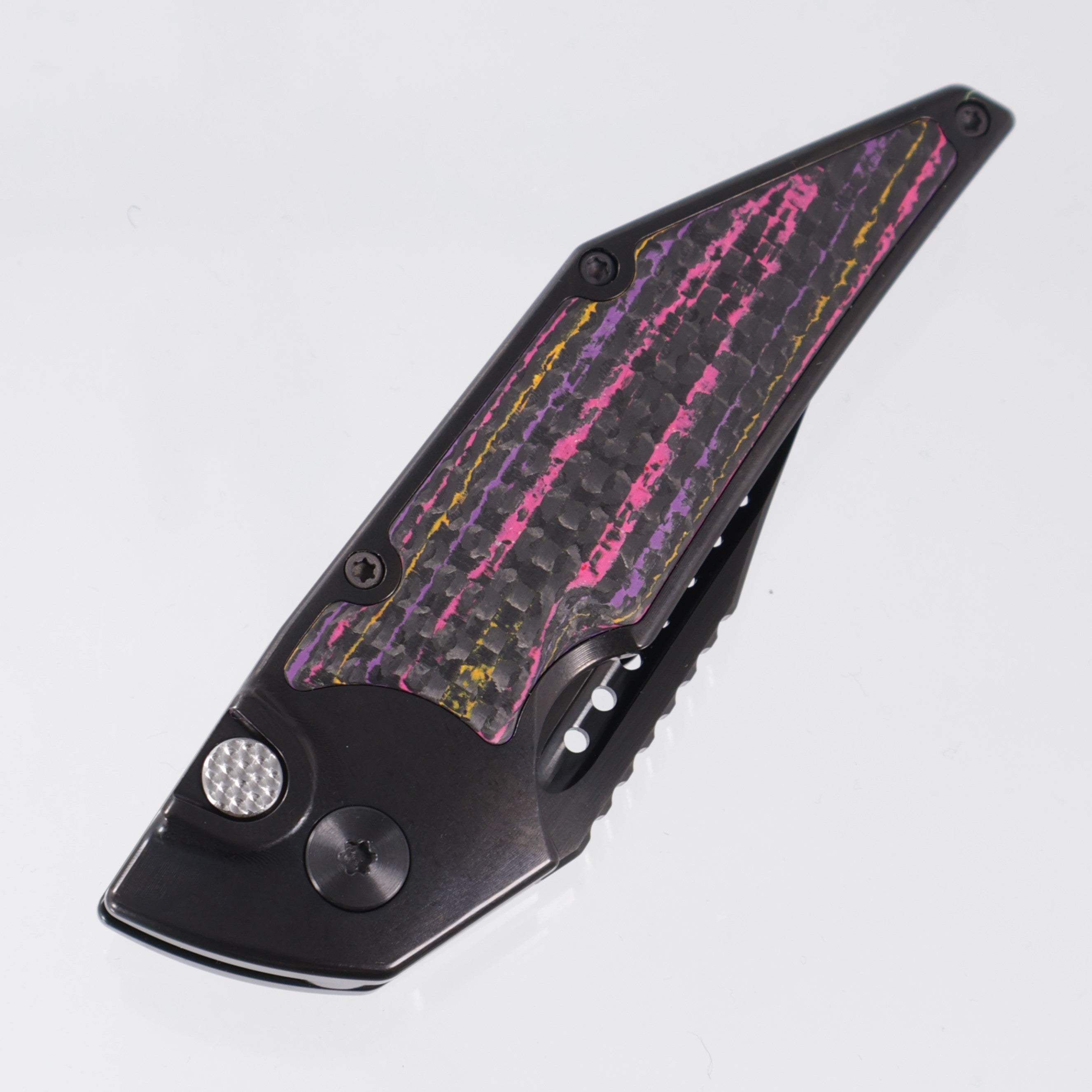 Hypercut Dharma Auto - DLC Titanium w/ Pop Camo Carbon Weave Inlays - DLC S45VN - DLC Ti Clip & Spacer, Zirc Pivot