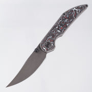 Hypercut Bikkhu #0165 - Stonewash Titanium w/ Snow Fire Fat Carbon Inlays - Dark Stonewash S45VN