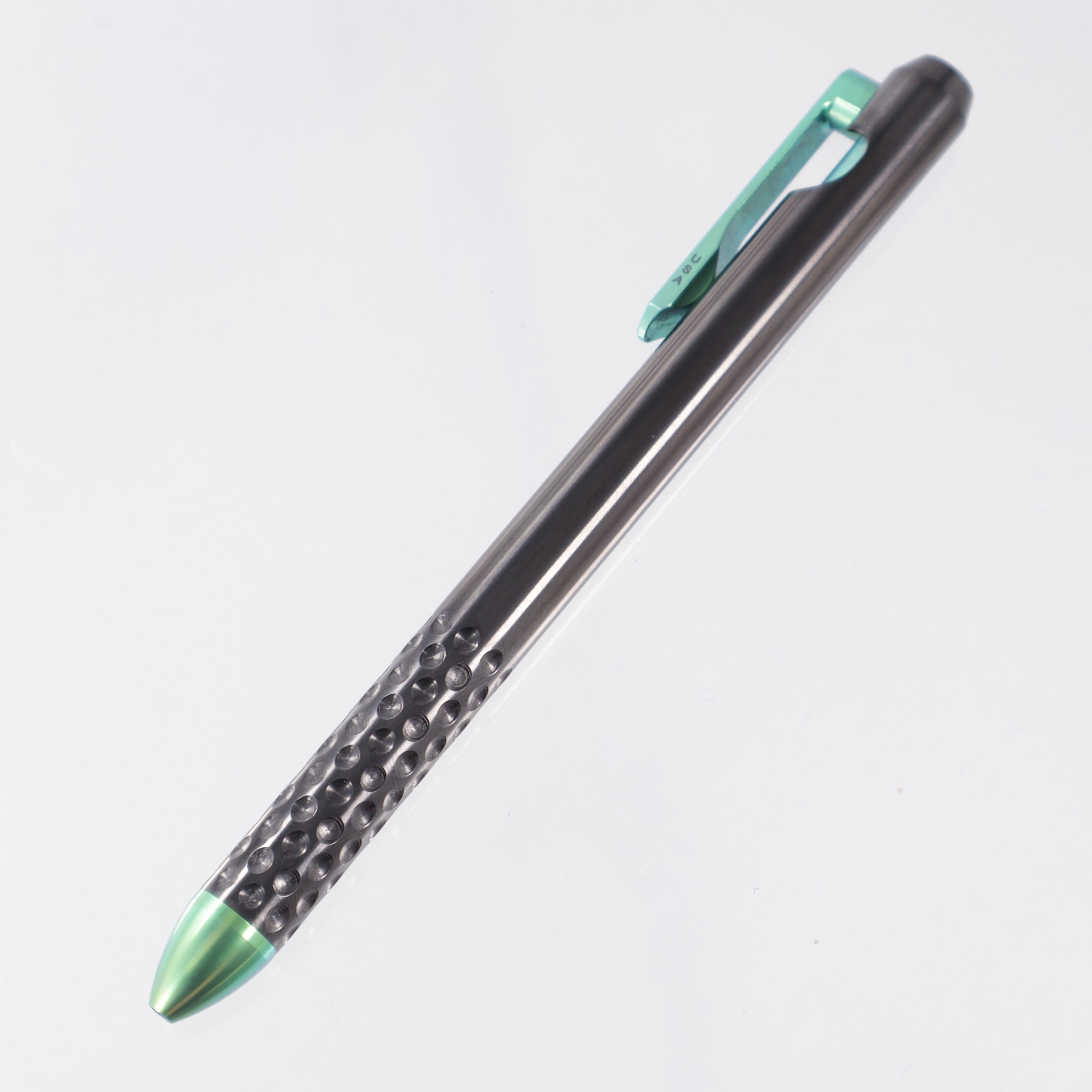 Hypercut Nackt Bolt Action Pen - Zirconium / Green Titanium