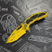 Heretic Knives Medusa Auto Recurve - Yellow Cel Shading H012-CS-YW