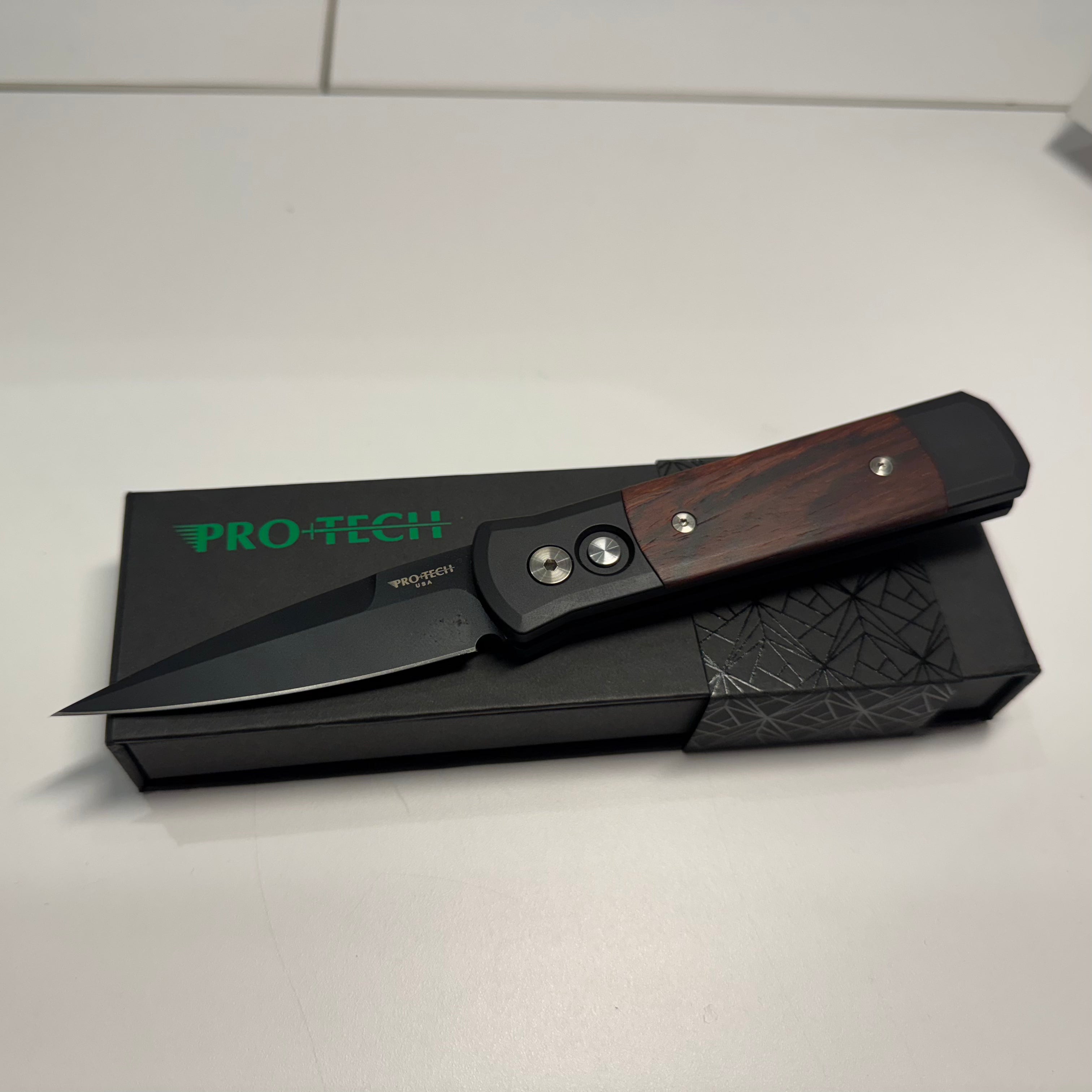 Protech Godson Cocobolo wood inlays 707-C