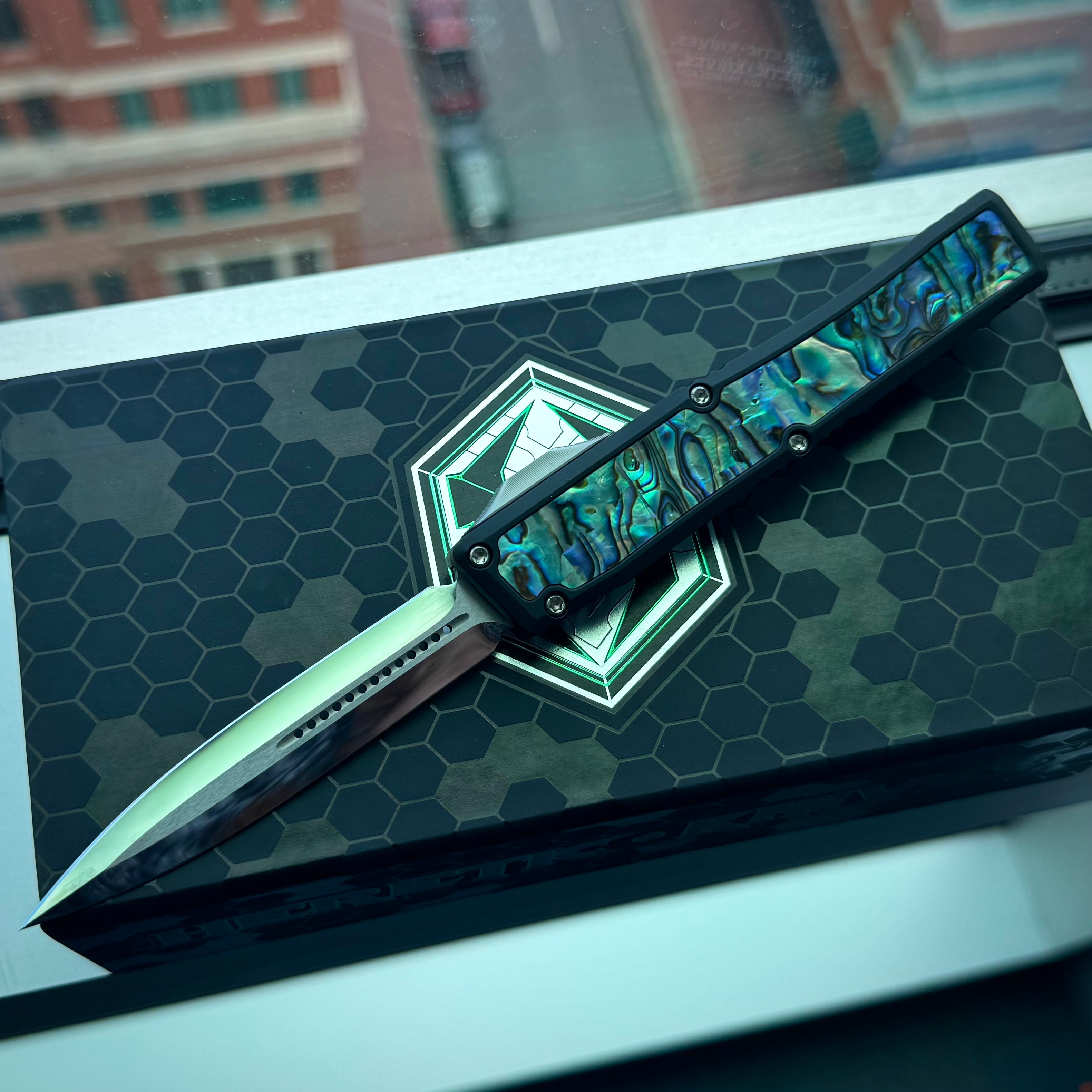 Heretic Nyx Custom - Double Edge Mirror Polish / Aluminum Chassis w/Abalone inlays / Abalone button inlay / satin hardware