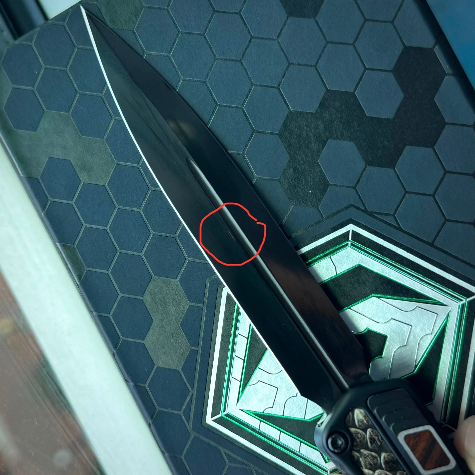 *BLEM* Heretic Cleric 2 Custom - Double Edge High Sheen DLC / Aluminum Chassis w/ Diamondback Rattlesnake inlays / Desert Ironwood Button Inlay / DLC hardware